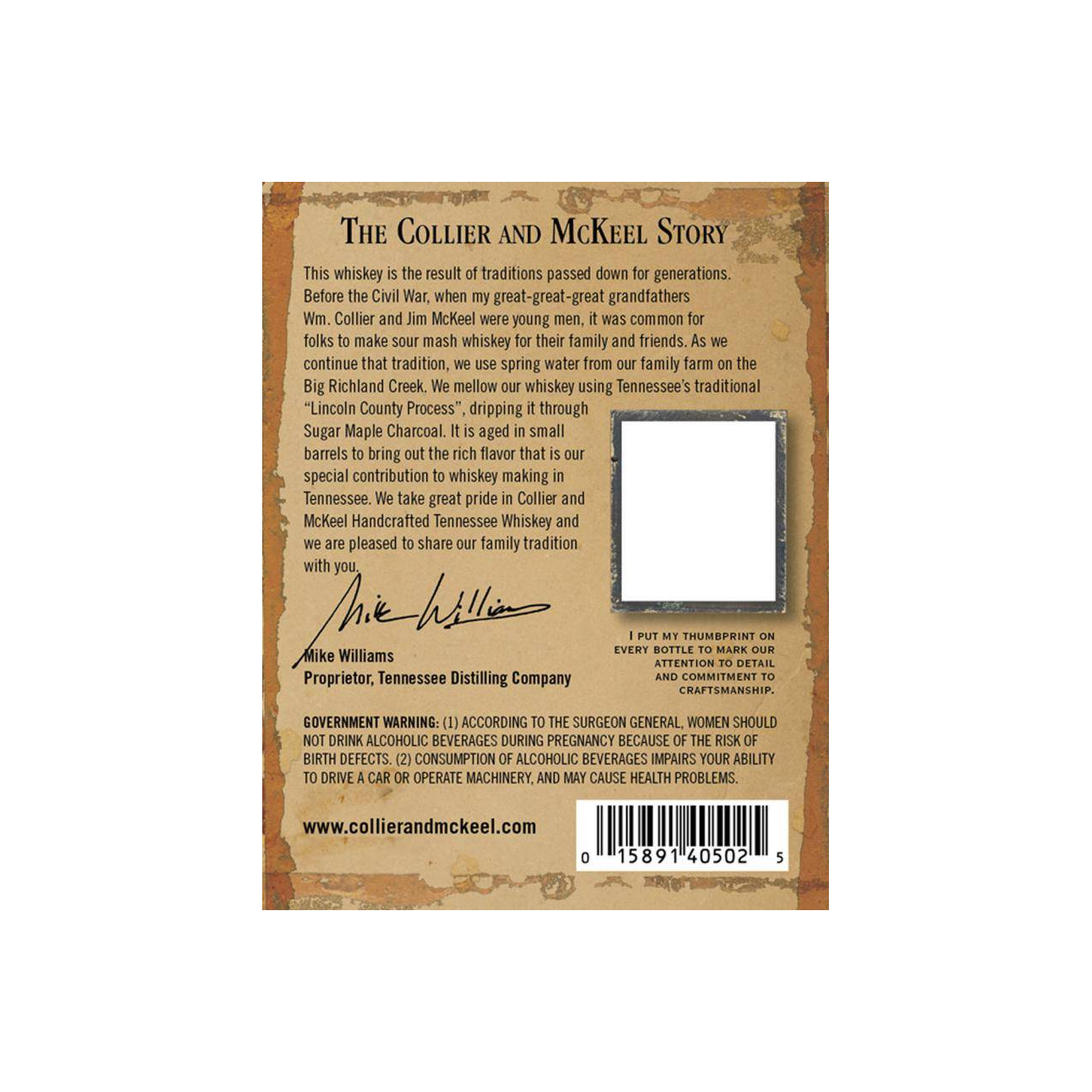Collier and McKeel Tennessee Whiskey 2