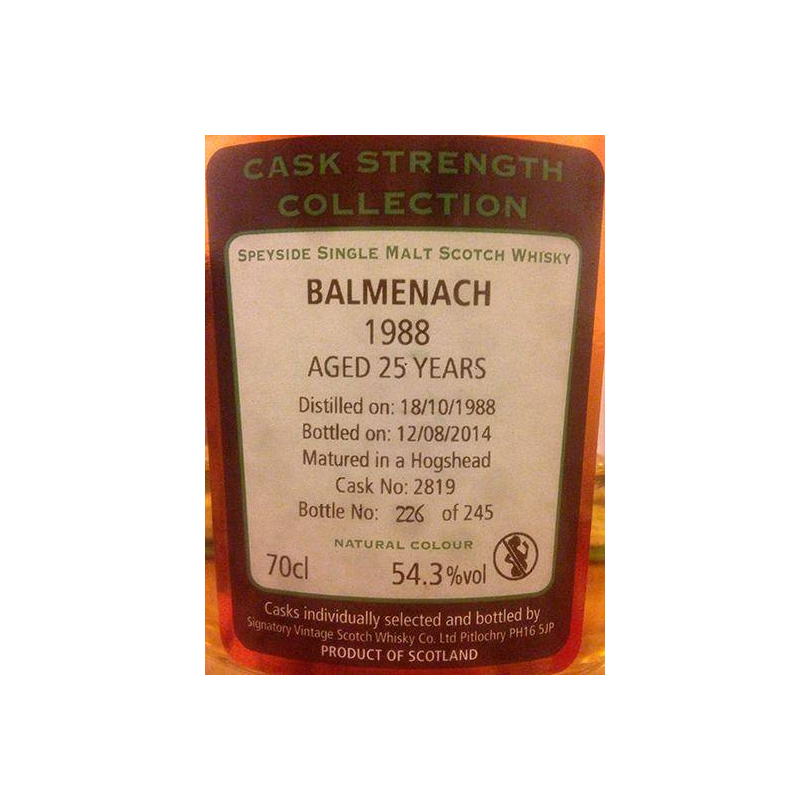 Balmenach Cask Strength Collection 1988 25 Years Single Malt Whisky 2