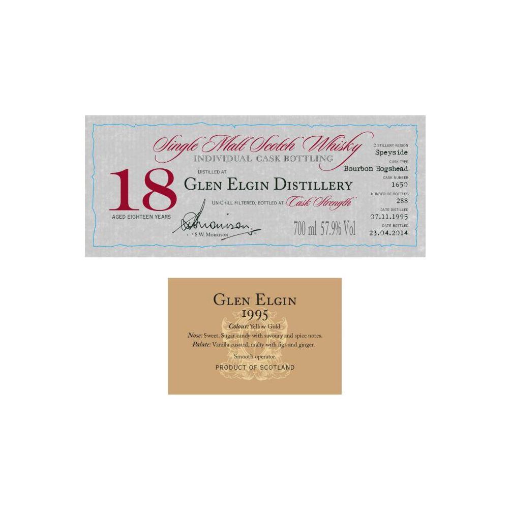 Glen Elgin Individual Cask Bottling 1995 18 Years Single Malt Whisky 2