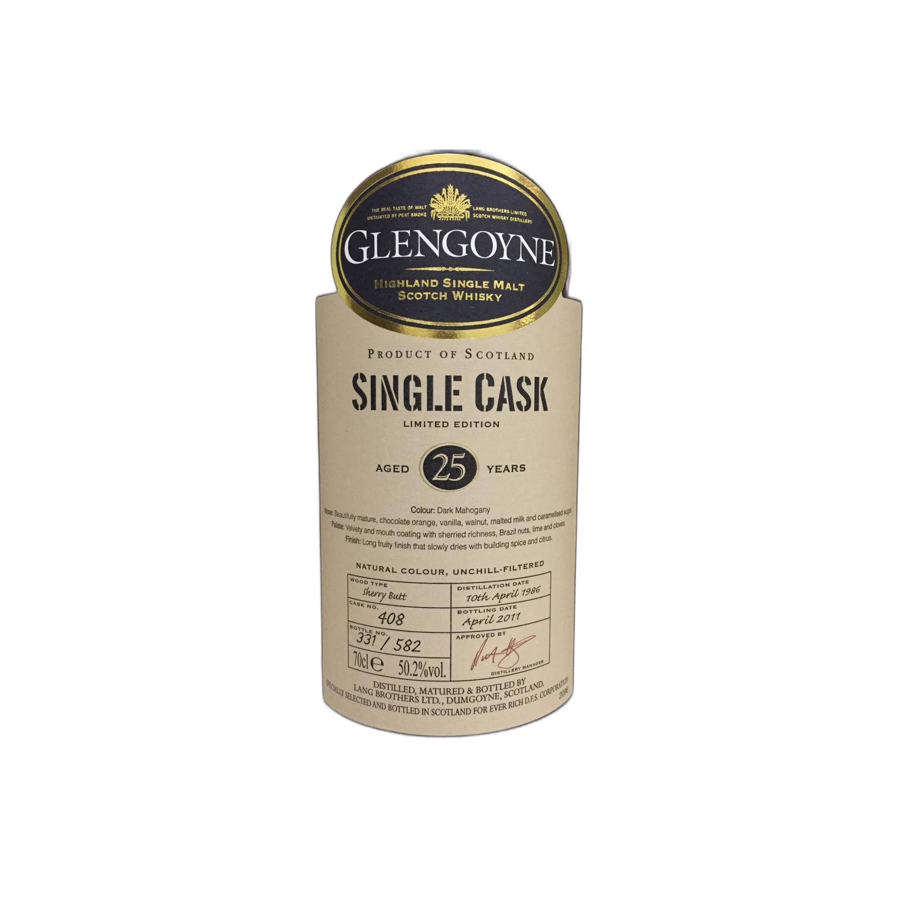 Glengoyne Single Cask 1986 25 Years Single Malt Whisky 2