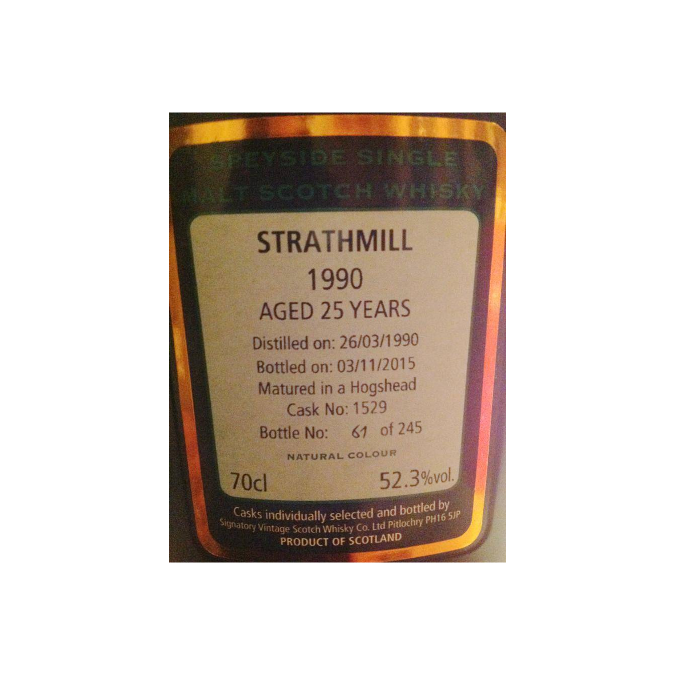 Strathmill Cask Strength Collection 1990 25 Years Single Malt Whisky 2