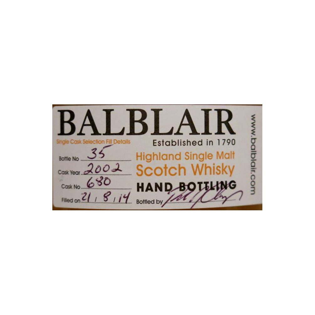 Balblair 2002 12 Years Single Malt Whisky 2