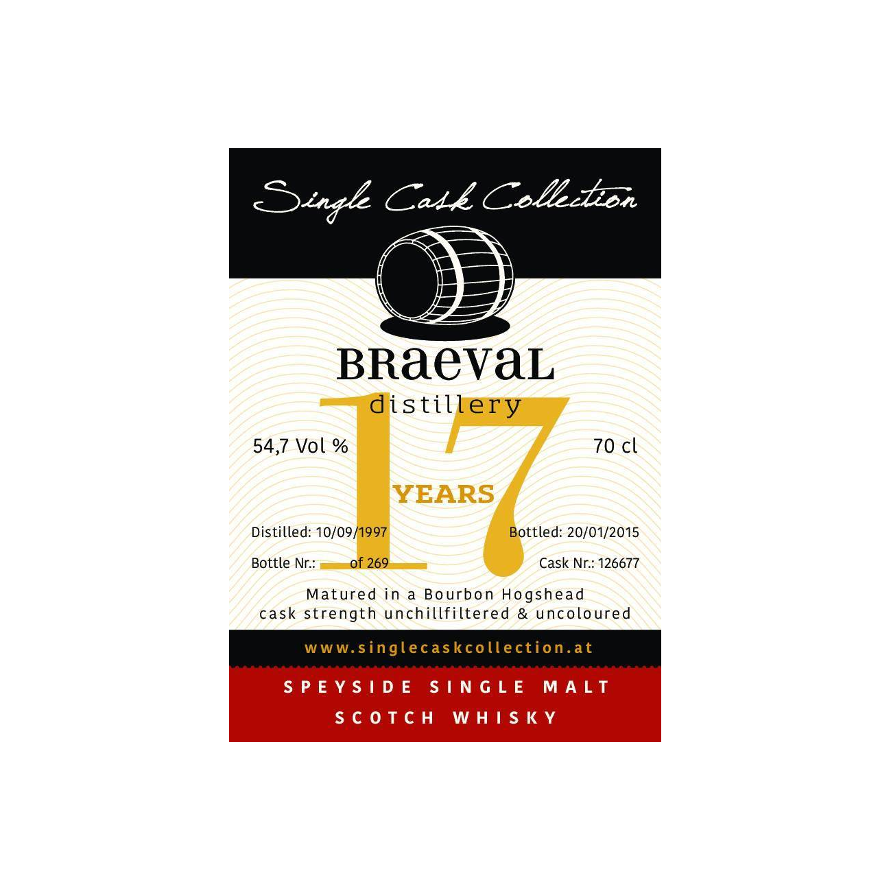 Braeval 1997 17 Years Single Malt Whisky
