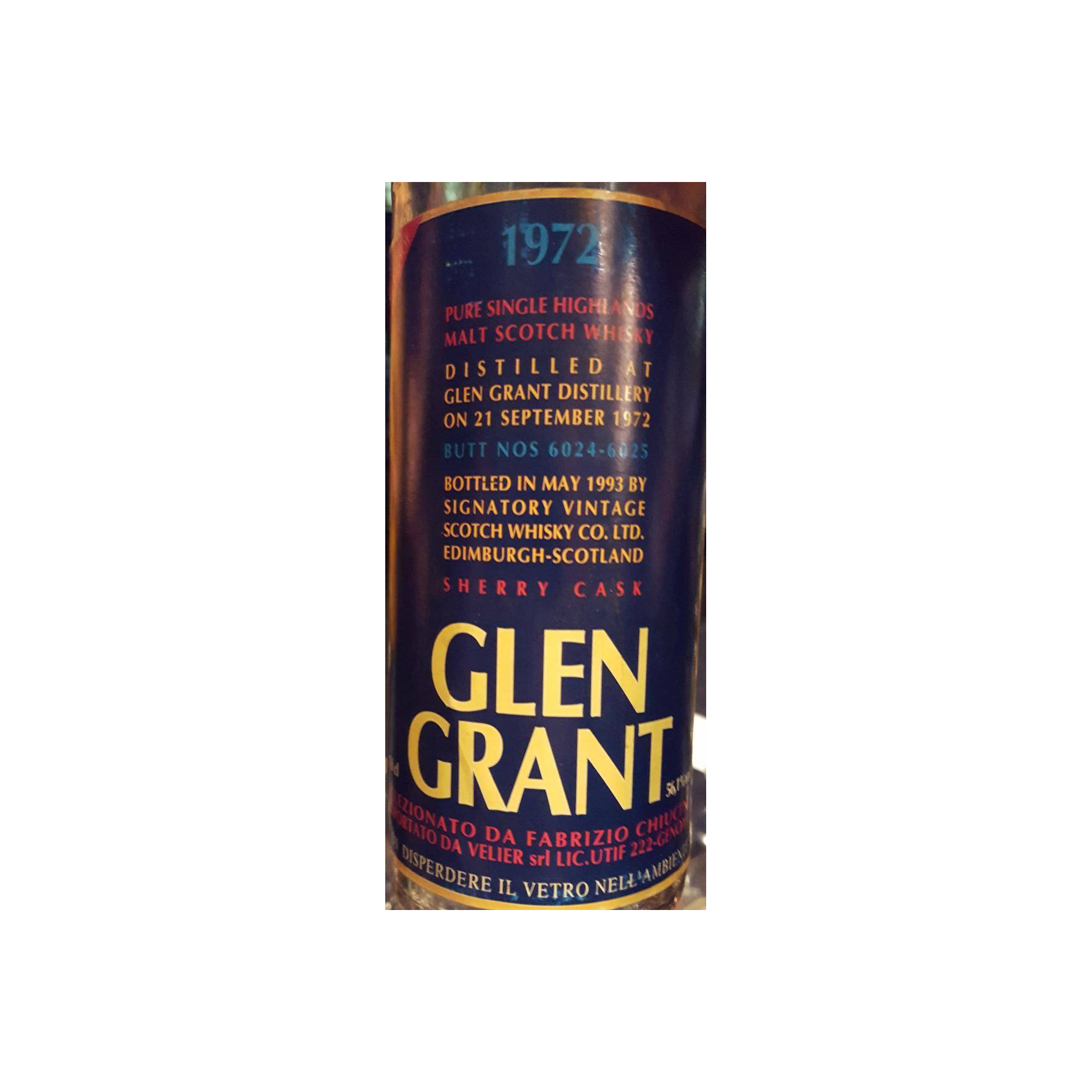 Glen Grant 1972 20 Years Single Malt Whisky