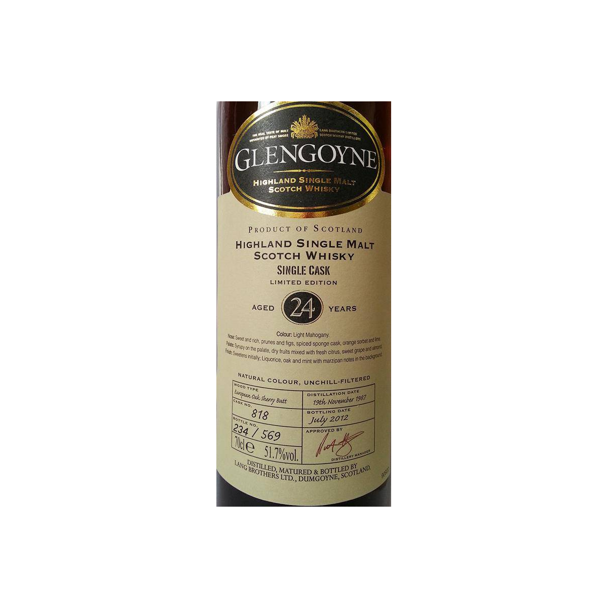 Glengoyne Single Cask 1987 24 Years Single Malt Whisky 2