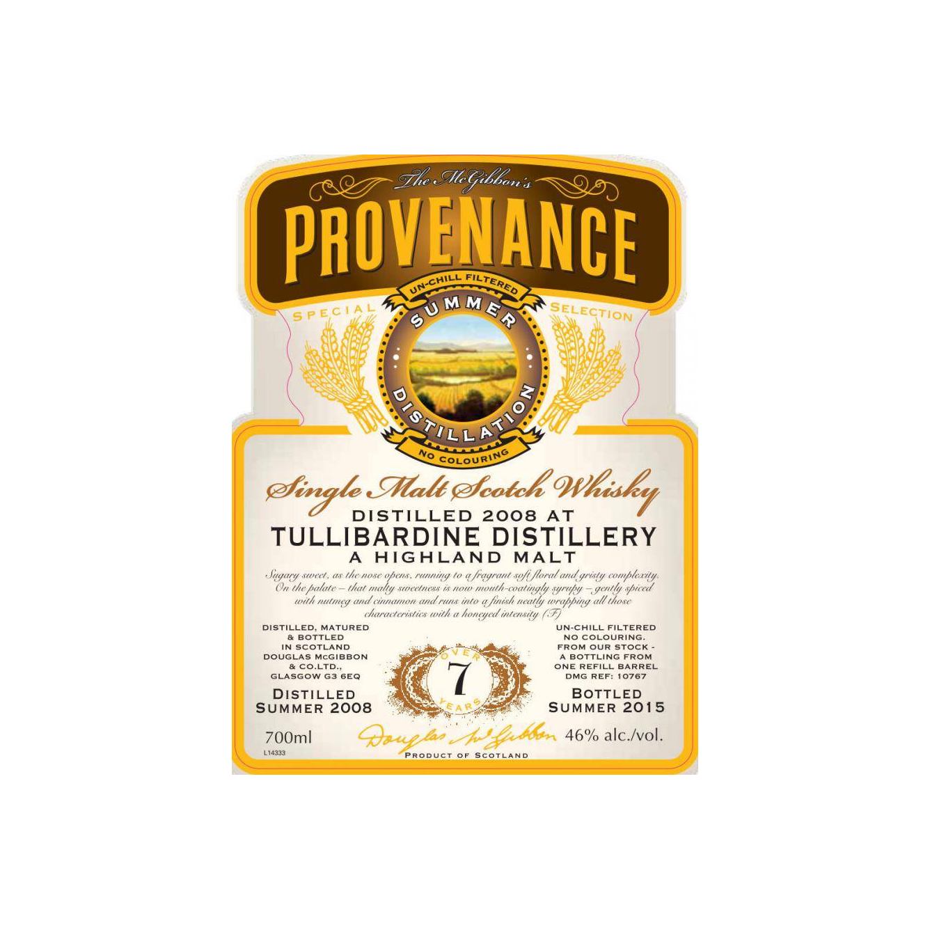 Tullibardine McGibbon's Provenance 2008 7 Years Single Malt Whisky 2