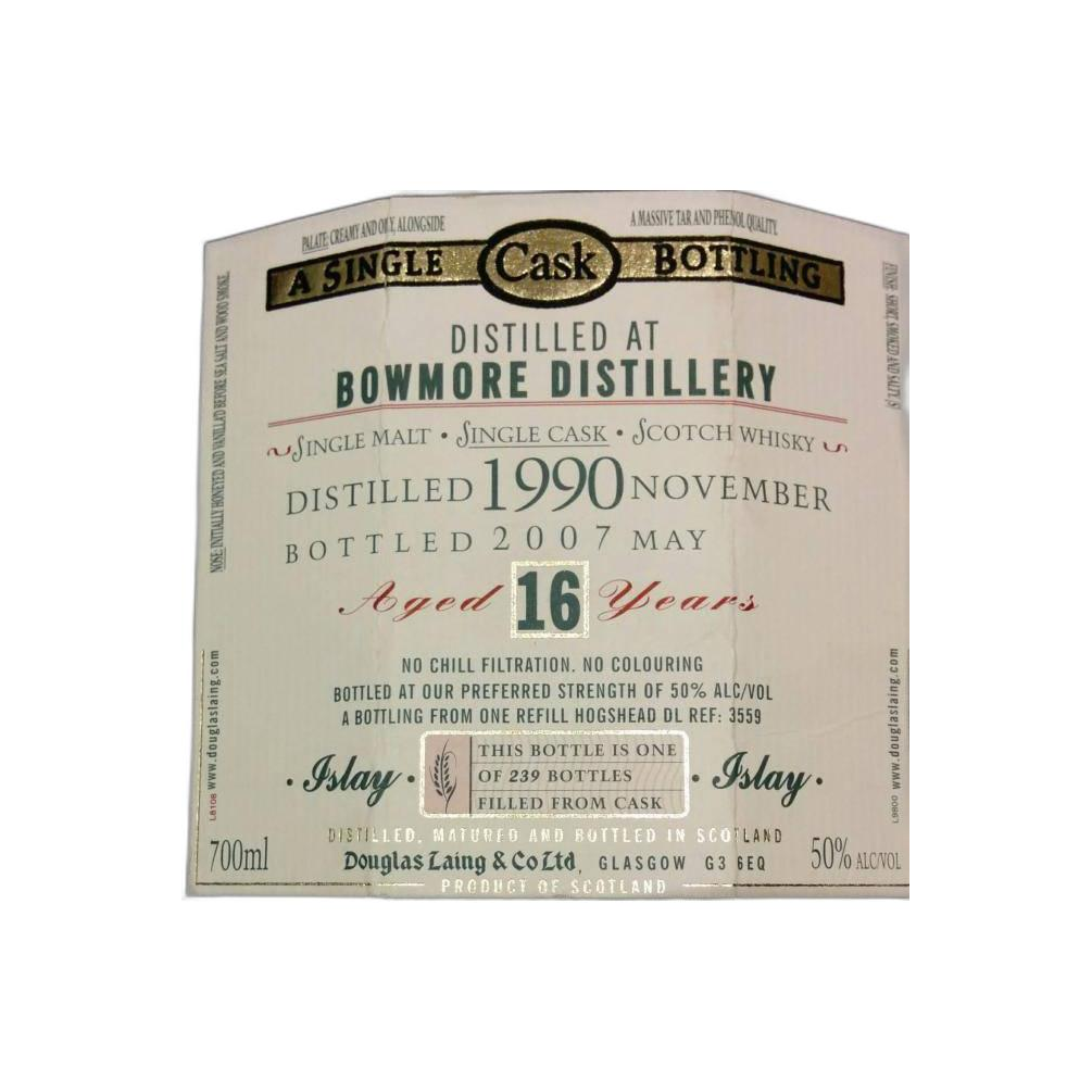Bowmore Old Malt Cask 1990 16 Years Single Malt Whisky