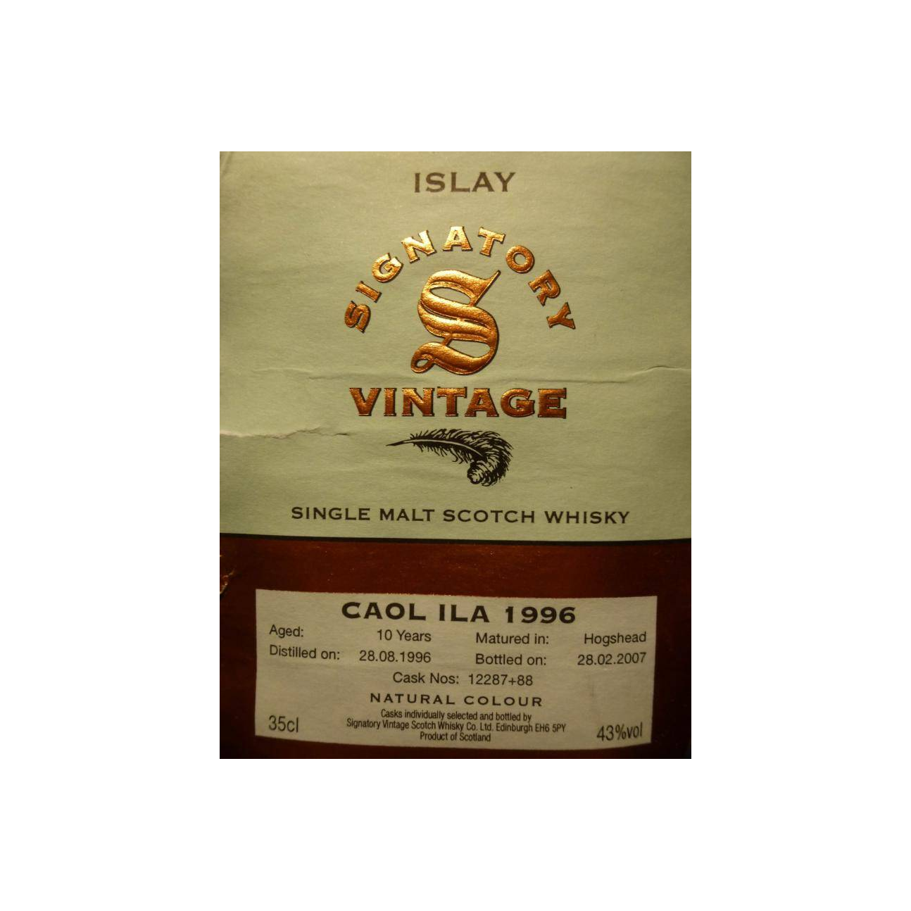Caol Ila Vintage Collection 1996 10 Years Single Malt Whisky