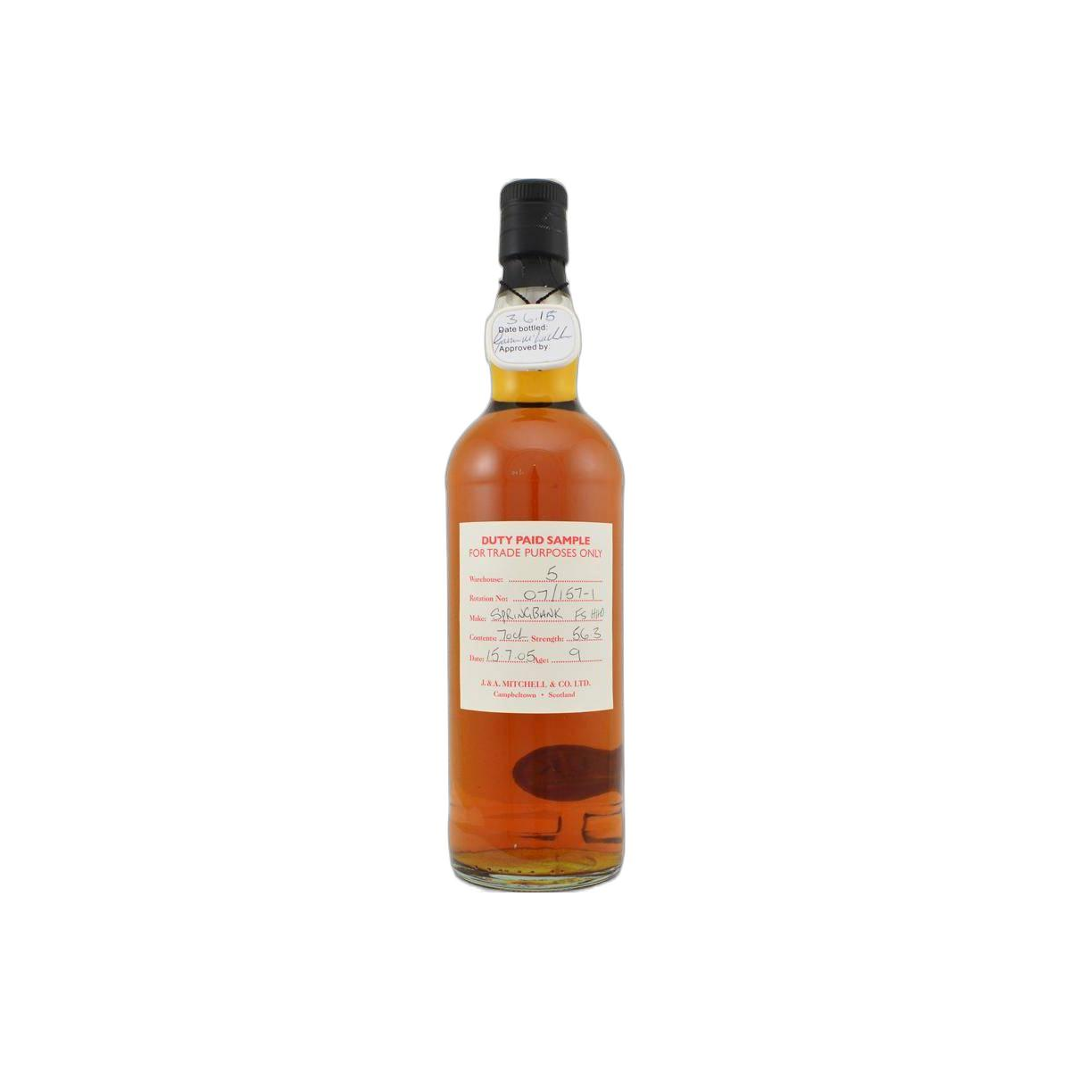 Springbank Duty Paid Sample - For Trade Purposes Only 2005 9 Years Single Malt Whisky