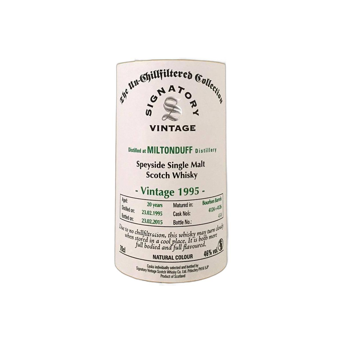 Miltonduff The Un-Chillfiltered Collection 1995 20 Years Single Malt Whisky