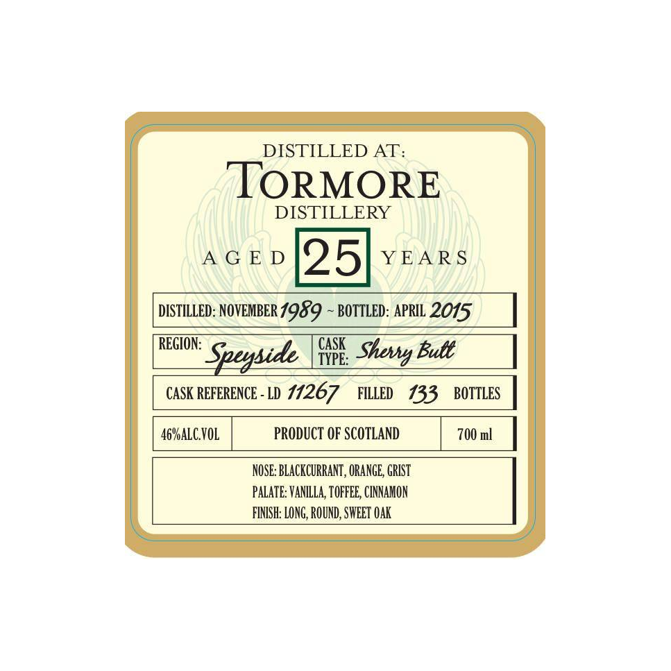 Tormore 1989 25 Years Single Malt Whisky
