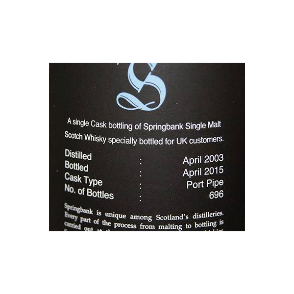 Springbank Single Cask 2003 12 Years Single Malt Whisky 3
