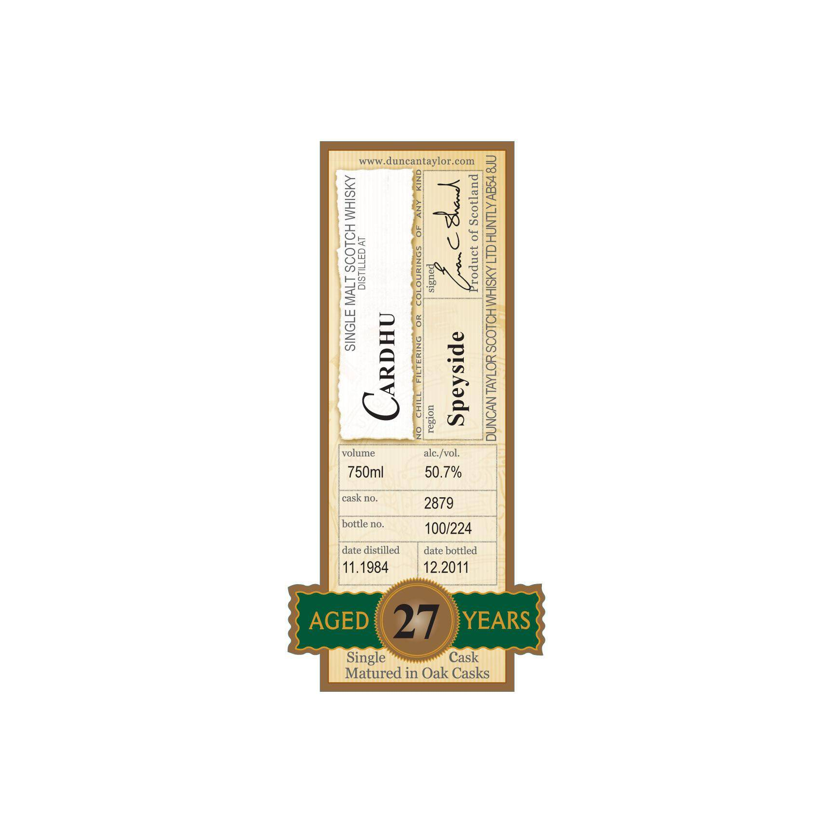 Cardhu 1984 27 Years Single Malt Whisky