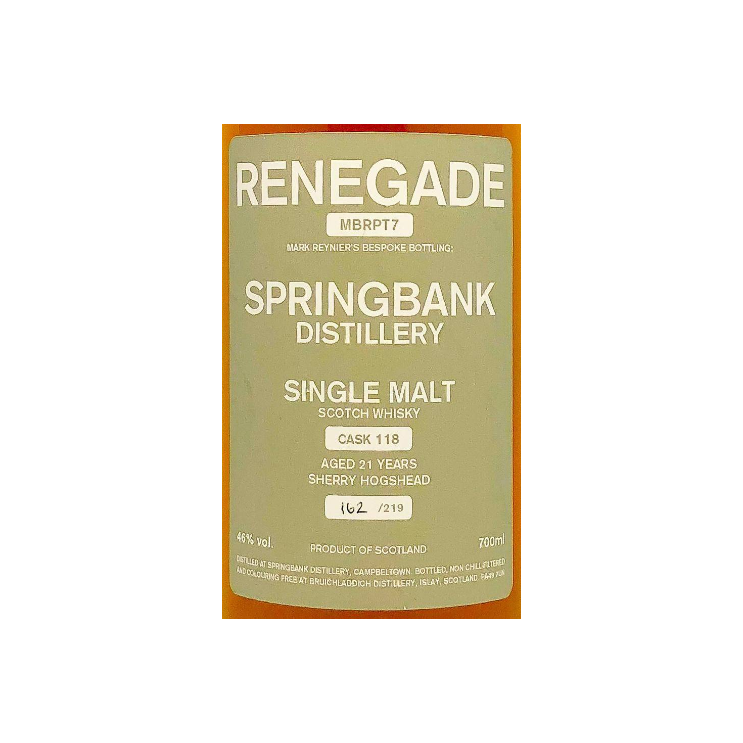 Springbank 21 Years Single Malt Whisky 2