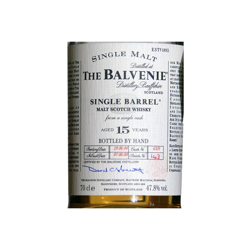 The Balvenie Single Cask 1989 15 Years Single Malt Whisky