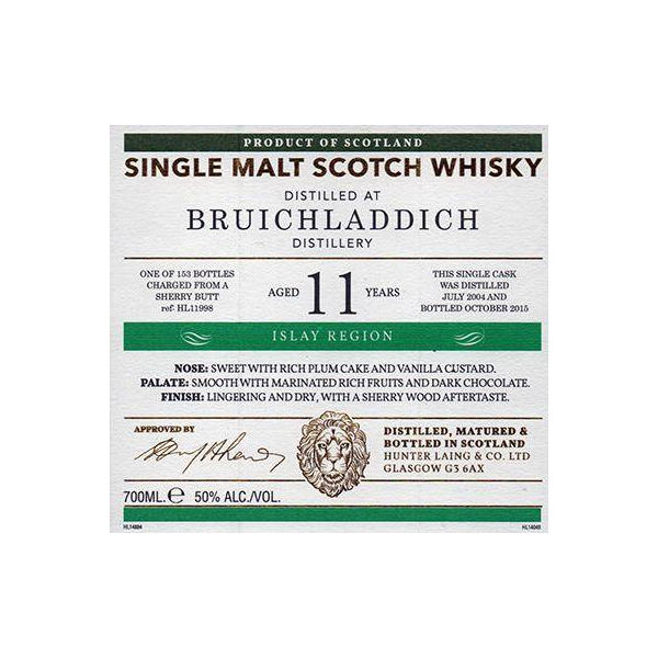 Bruichladdich Old Malt Cask 2004 11 Years Single Malt Whisky 2