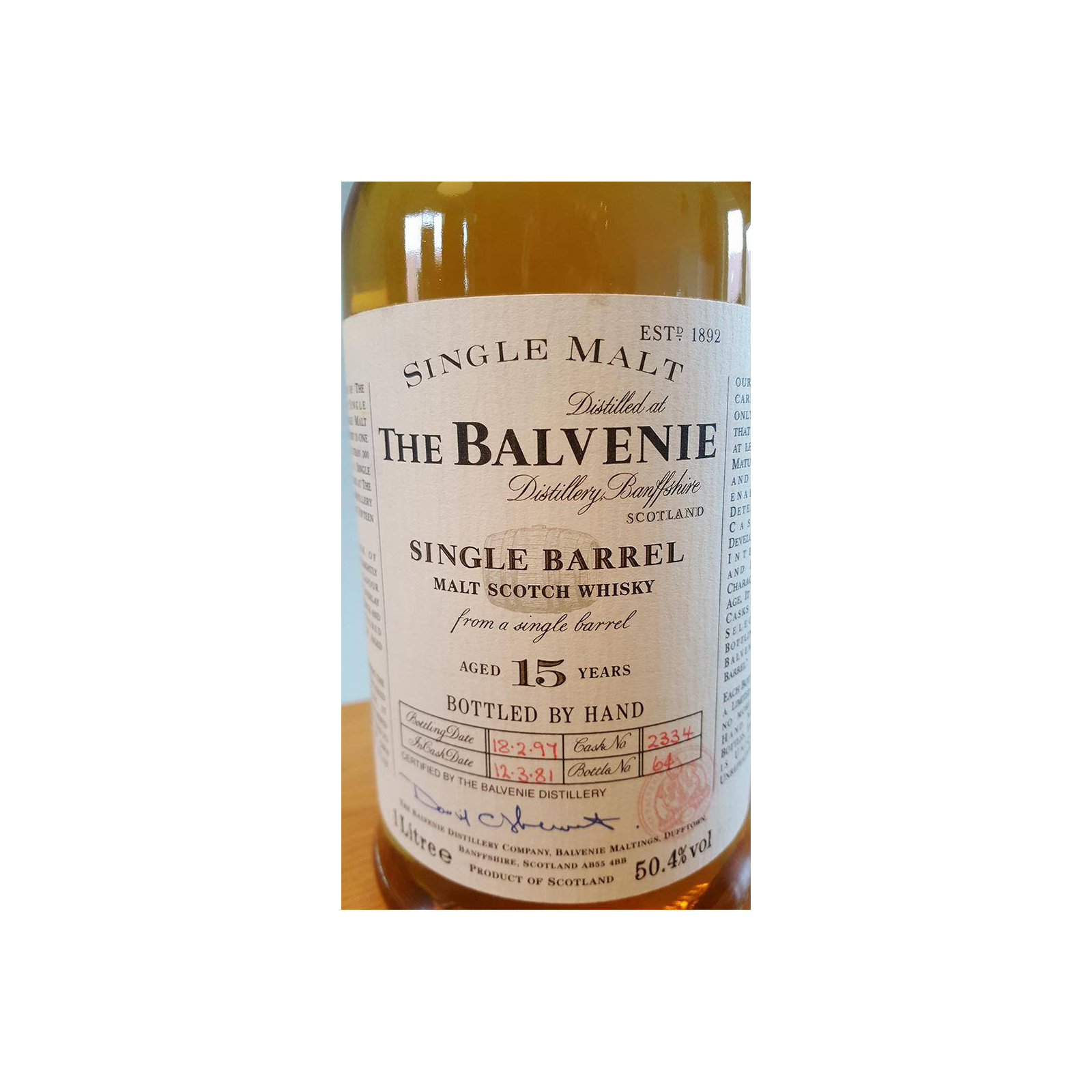 The Balvenie Single Cask 1981 15 Years Single Malt Whisky