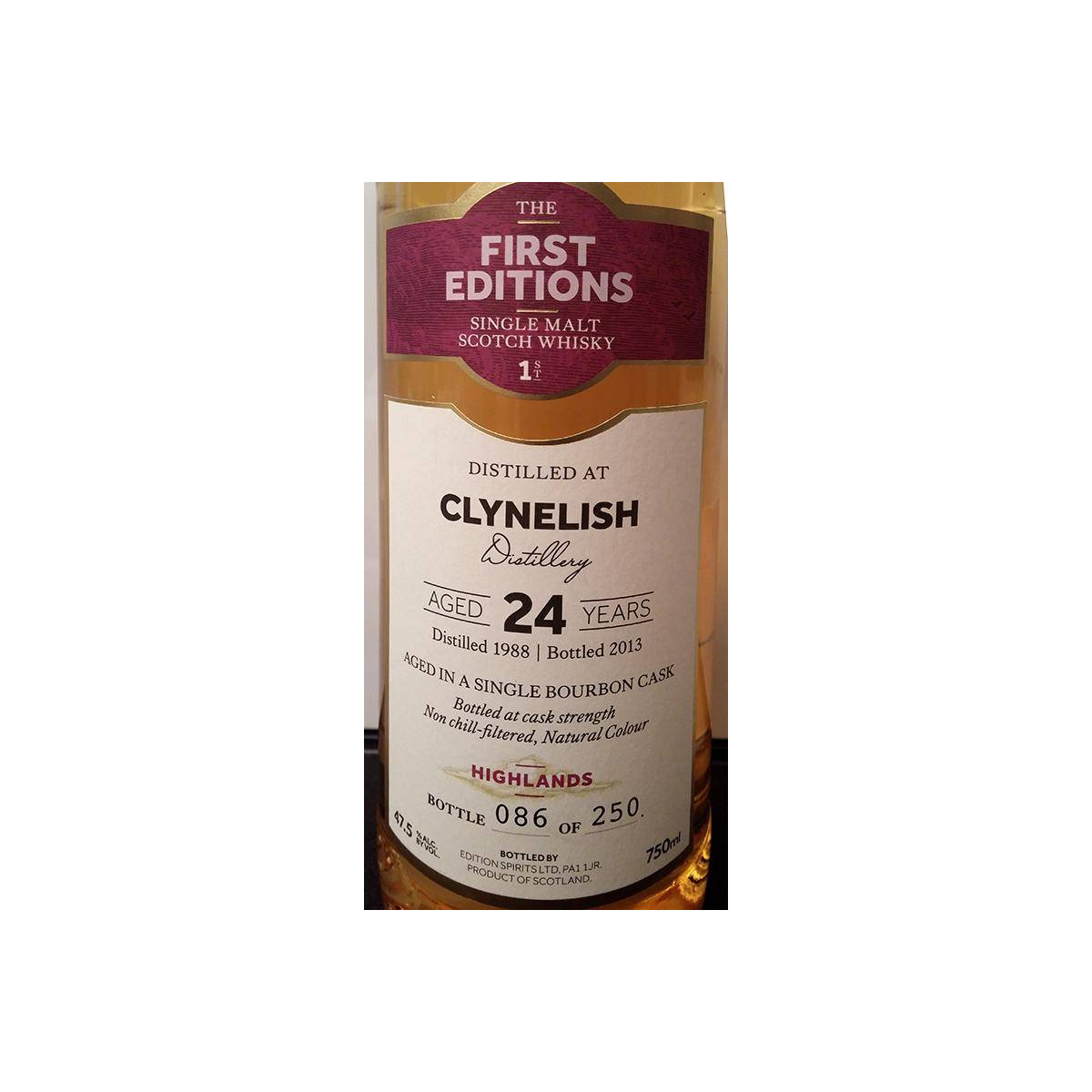 Clynelish The First Editions 1988 24 Years Single Malt Whisky