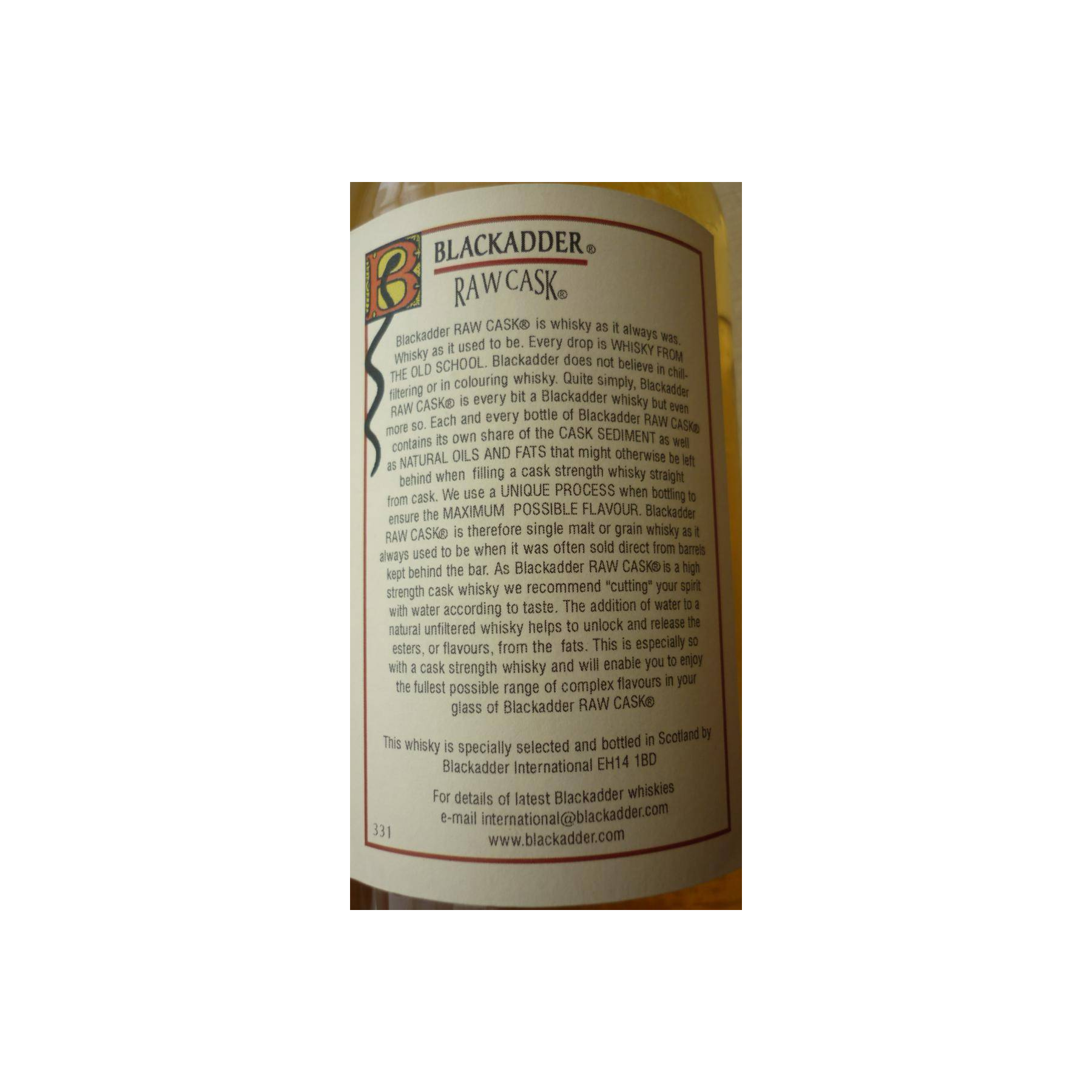 Blackadder Raw Cask Single Malt Whisky 3