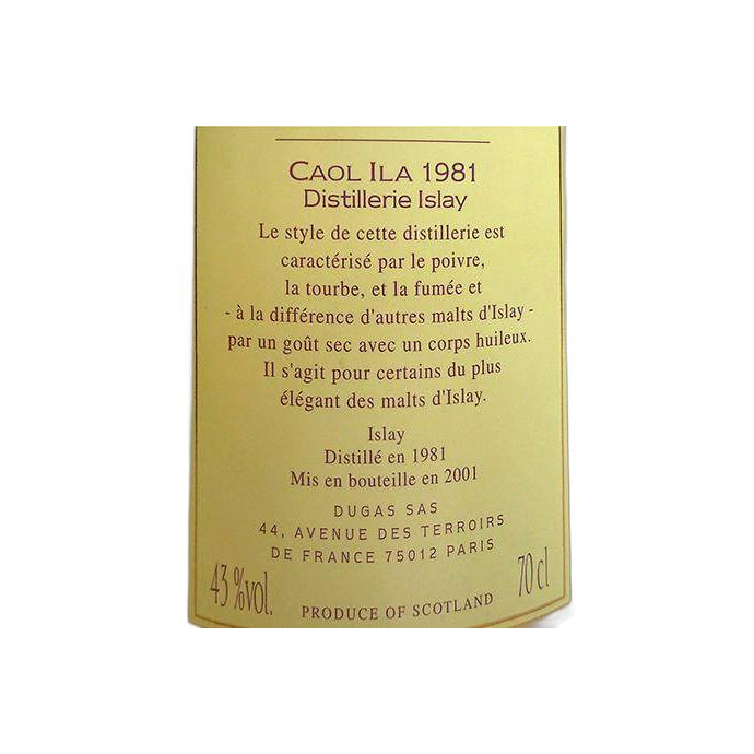 Caol Ila 1981 20 Years Single Malt Whisky