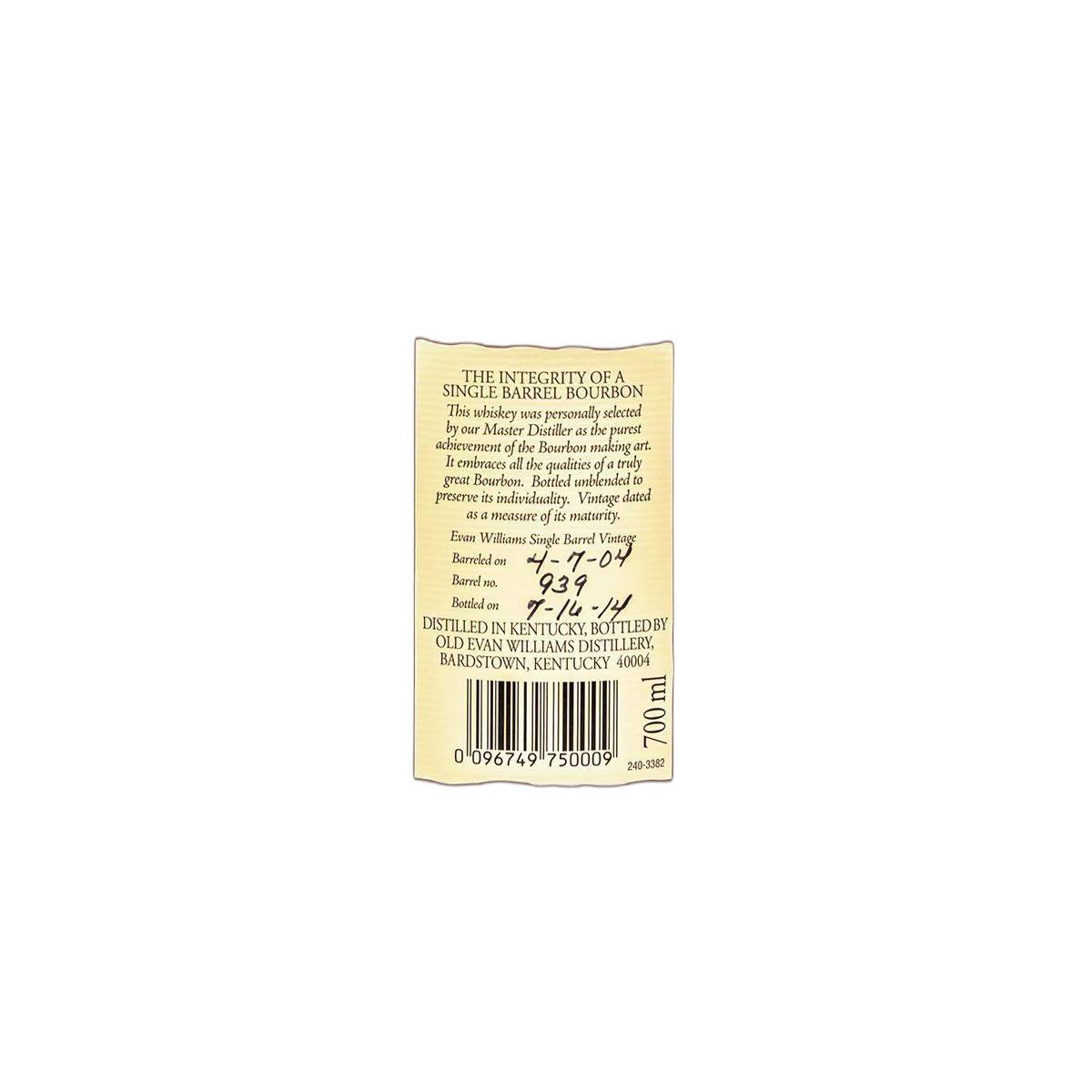 Evan Williams 2004 10 Years Bourbon Whisky 3