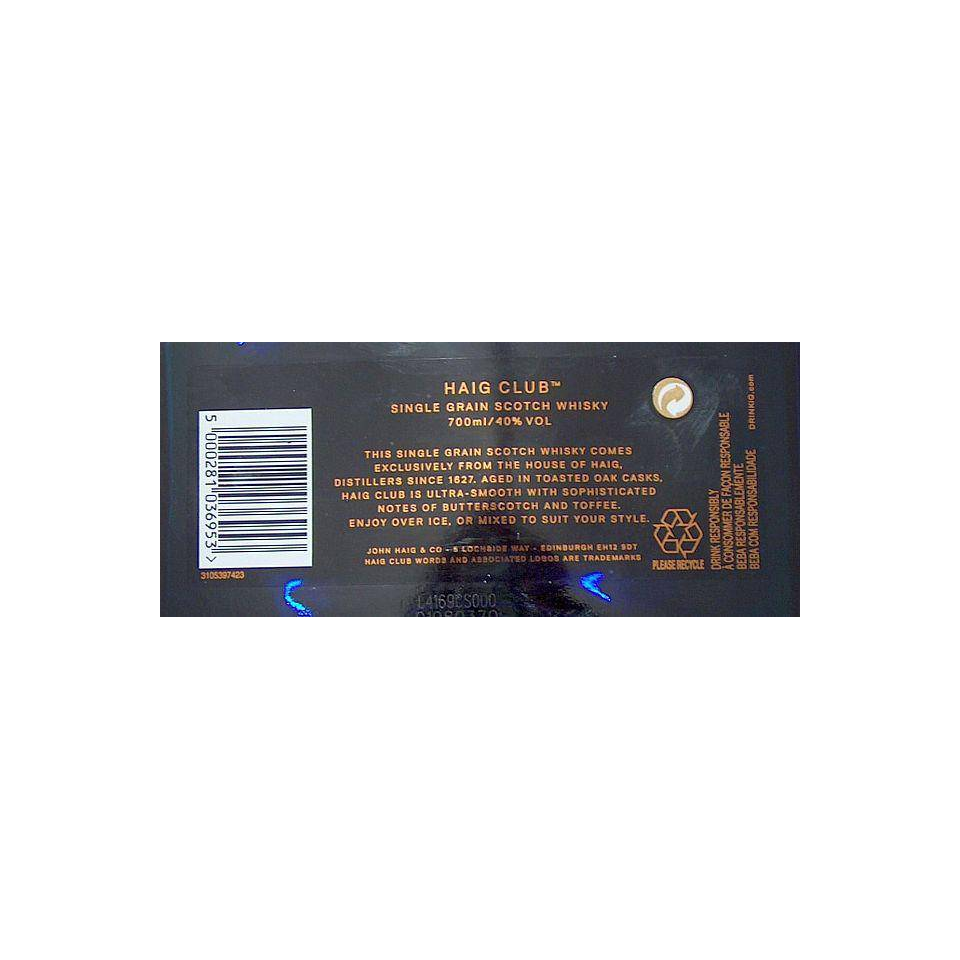 Haig Club Single Grain Scotch Whisky 2