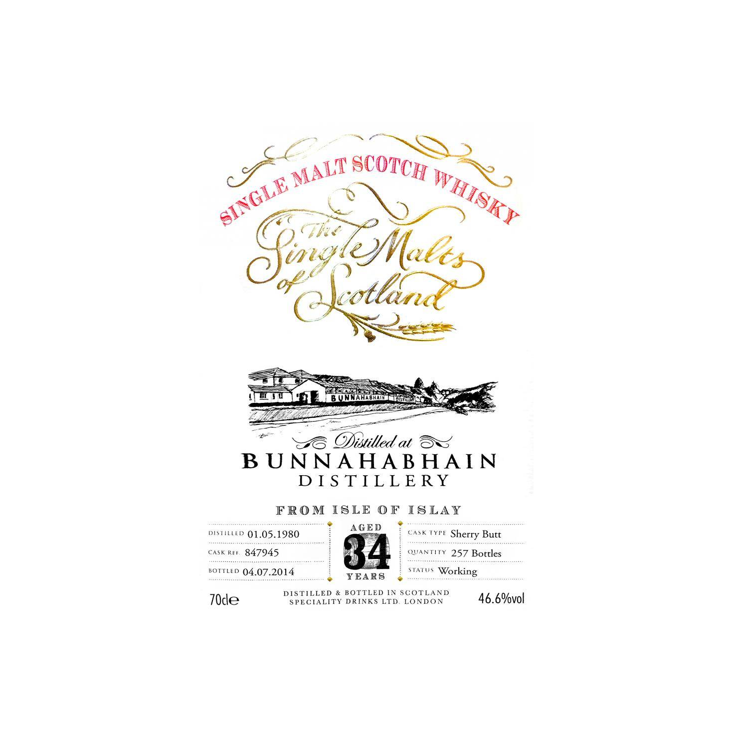 Bunnahabhain The Single Malts of Scotland 1980 34 Years Single Malt Whisky 2