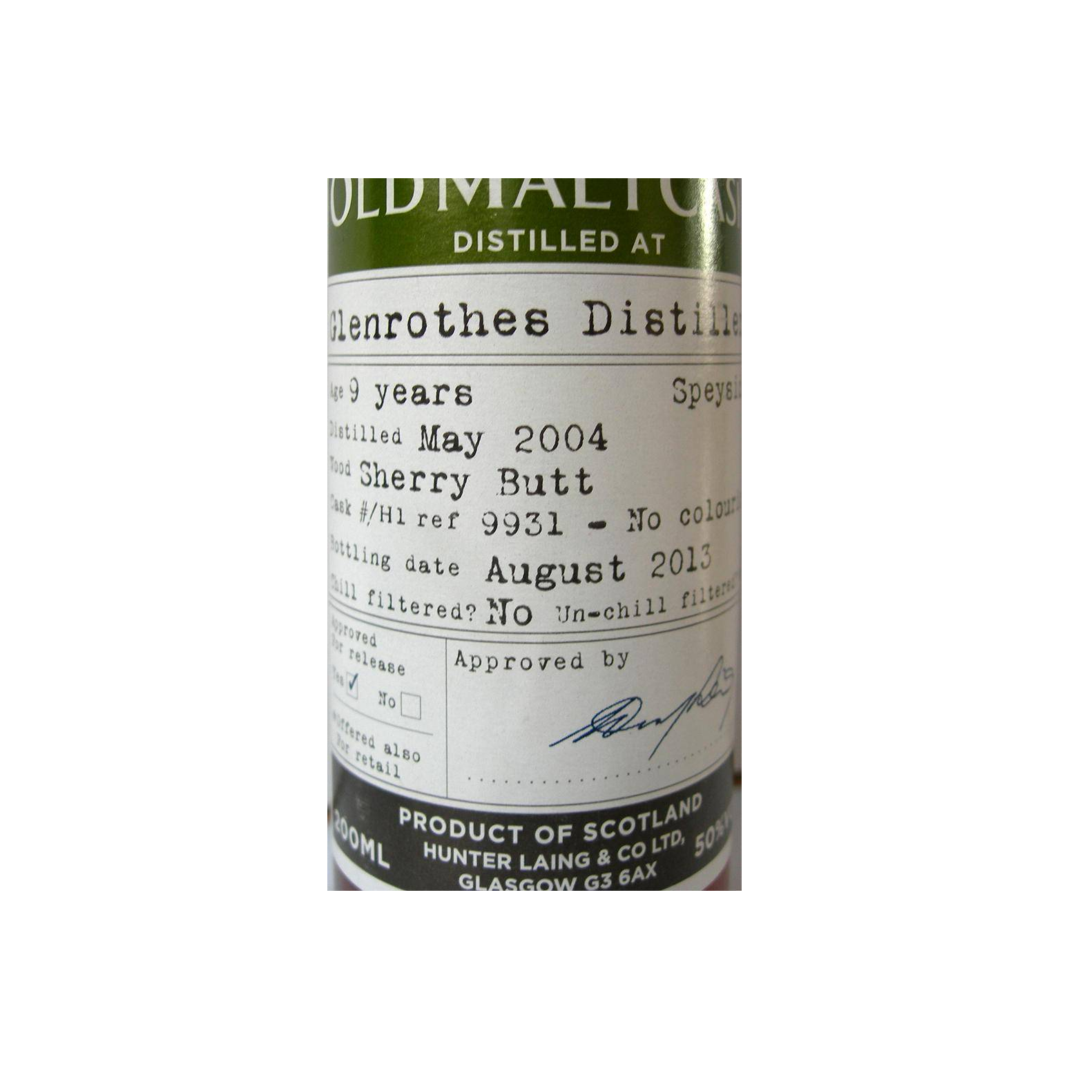 The Glenrothes 2004 9 Years Single Malt Whisky
