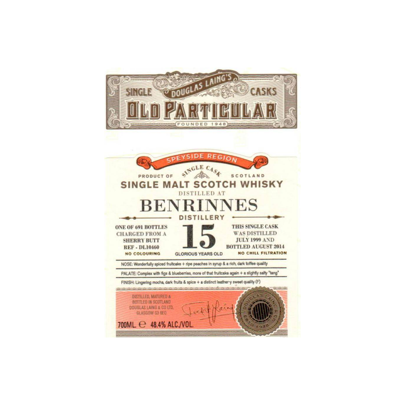 Benrinnes Old Particular 1999 15 Years Single Malt Whisky 2
