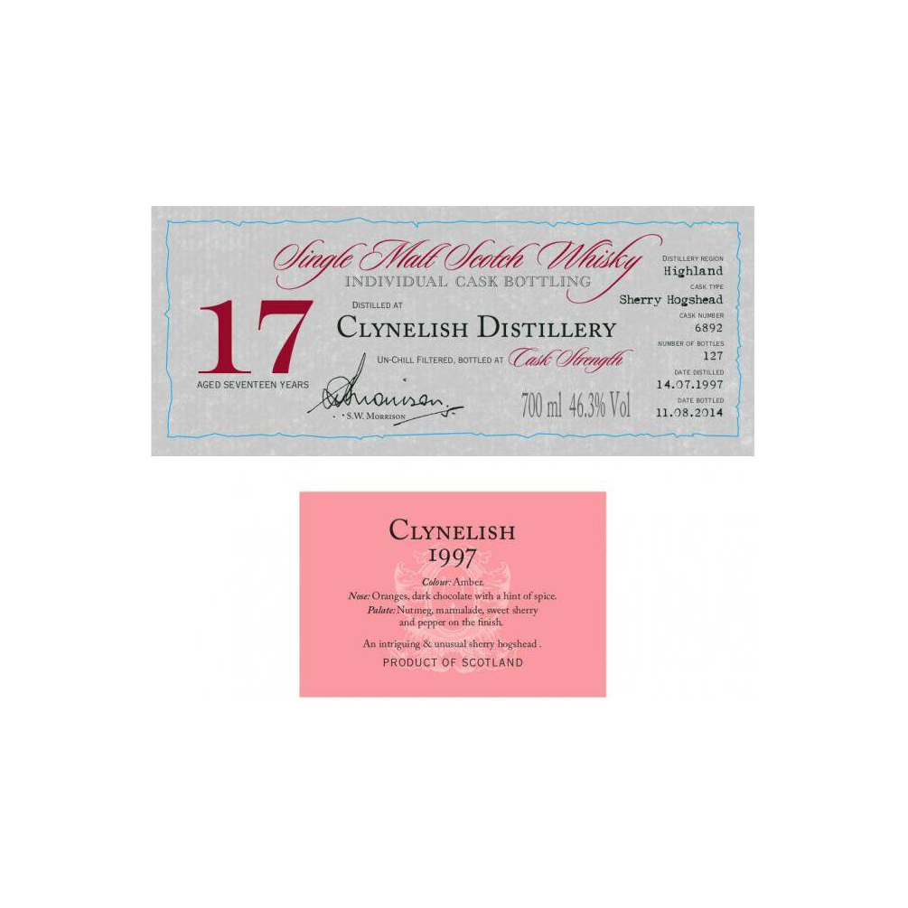 Clynelish Individual Cask Bottling 1997 17 Years Single Malt Whisky