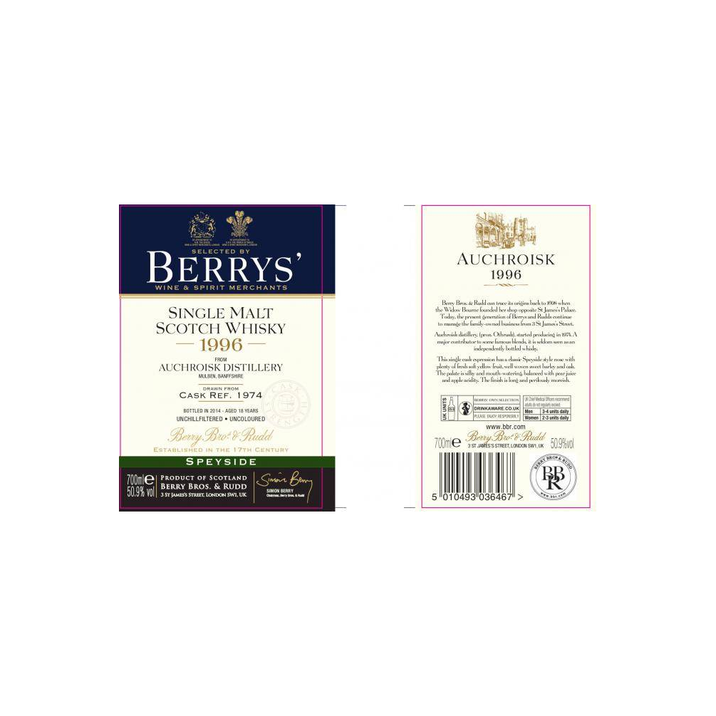 Auchroisk 1996 18 Years Single Malt Whisky