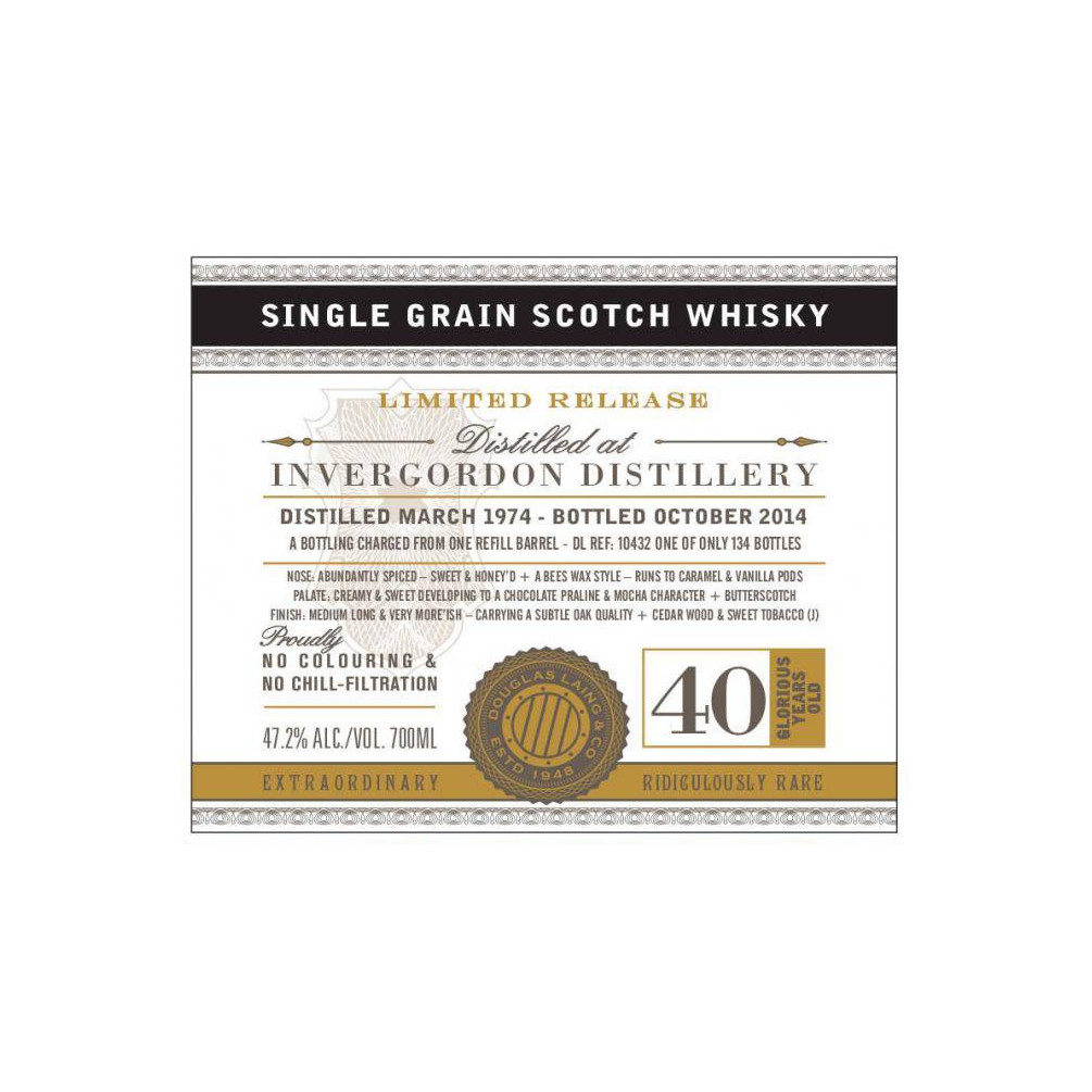 Invergordon 1974 40 Years Single Grain Whisky