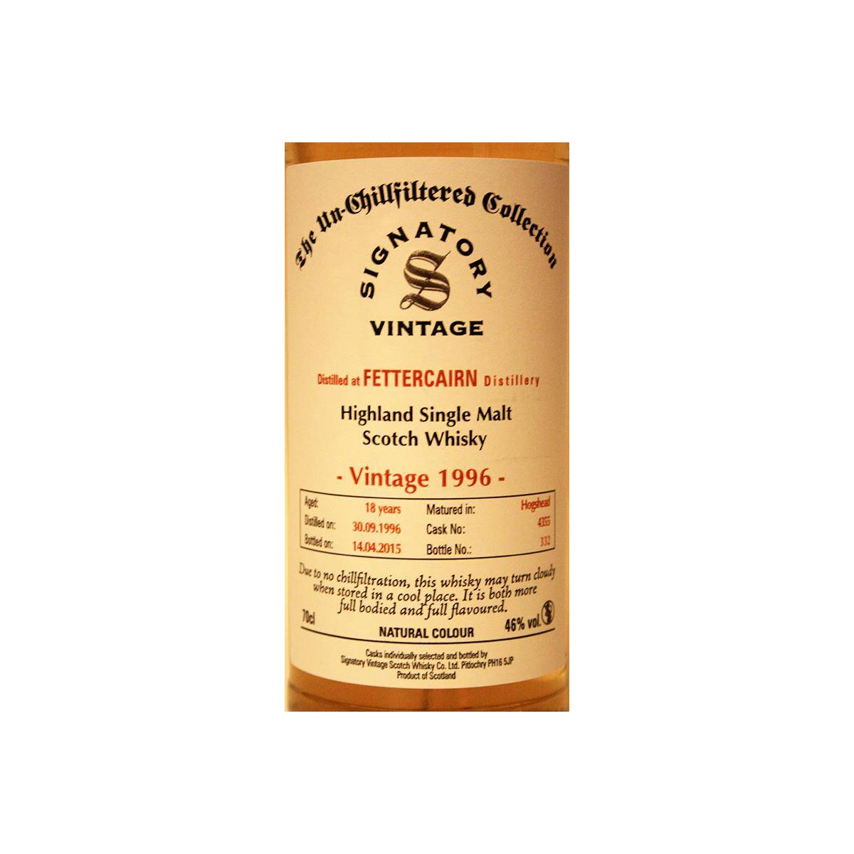 Fettercairn The Un-Chillfiltered Collection 1996 18 Years Single Malt Whisky 2