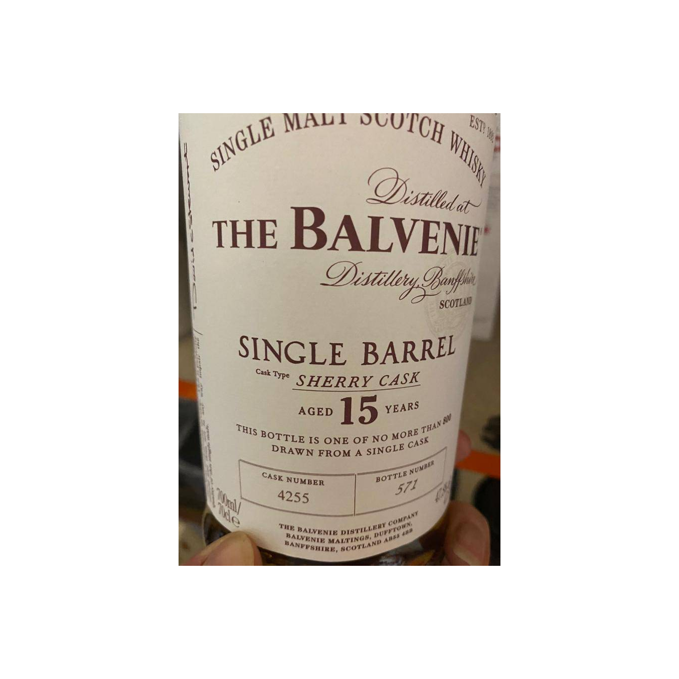 The Balvenie 15 Years Single Malt Whisky