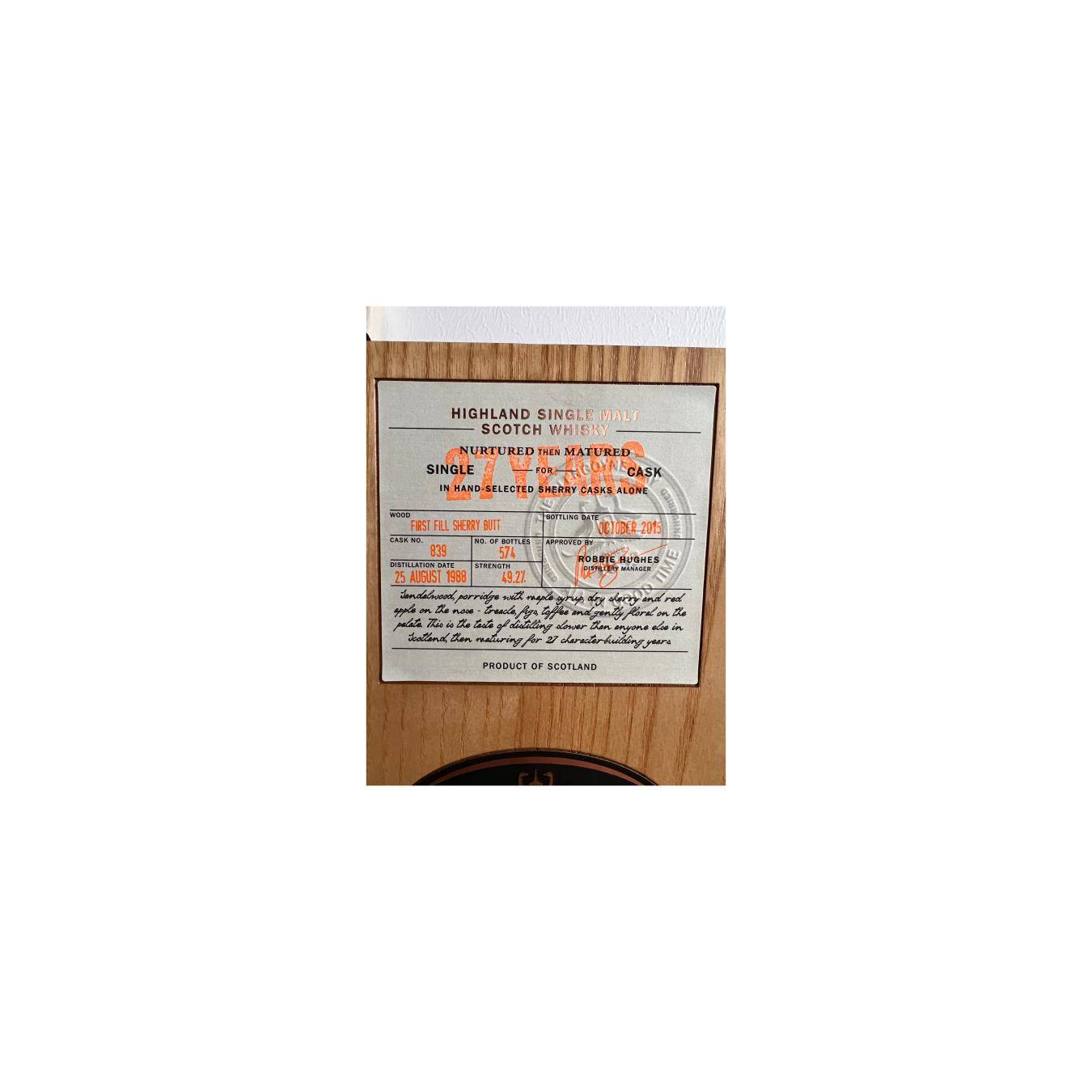 Glengoyne Single Cask 1988 27 Years Single Malt Whisky 2