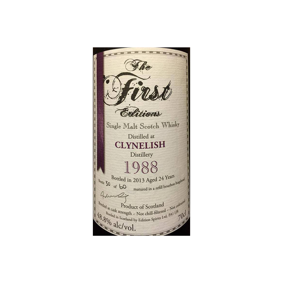 Clynelish The First Editions 1988 24 Years Single Malt Whisky