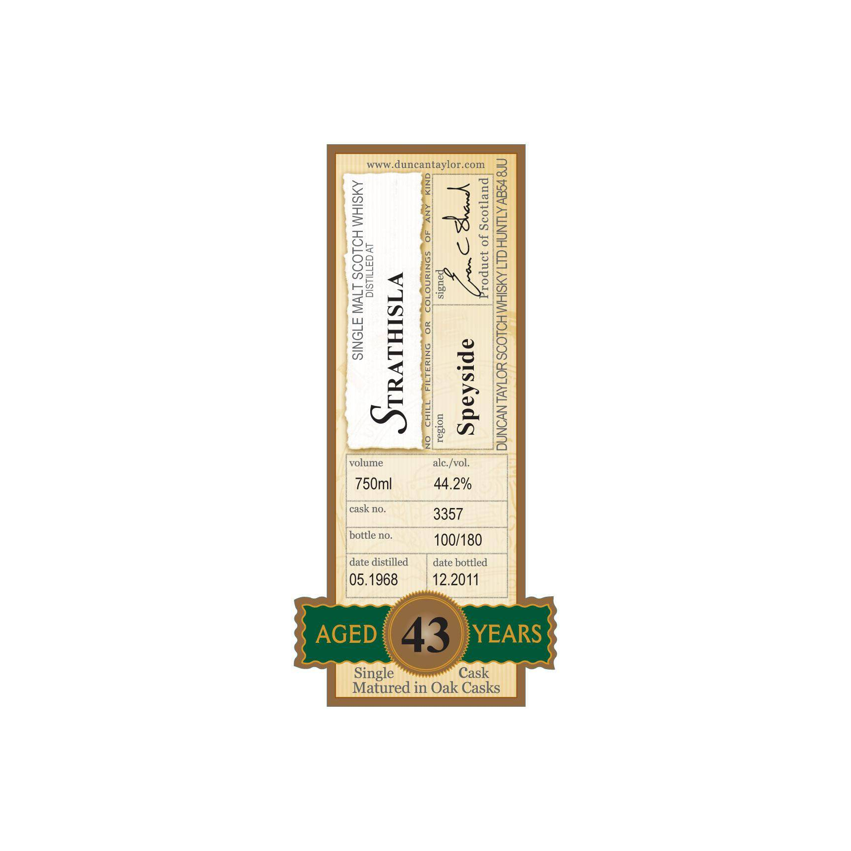 Strathisla 1968 43 Years Single Malt Whisky