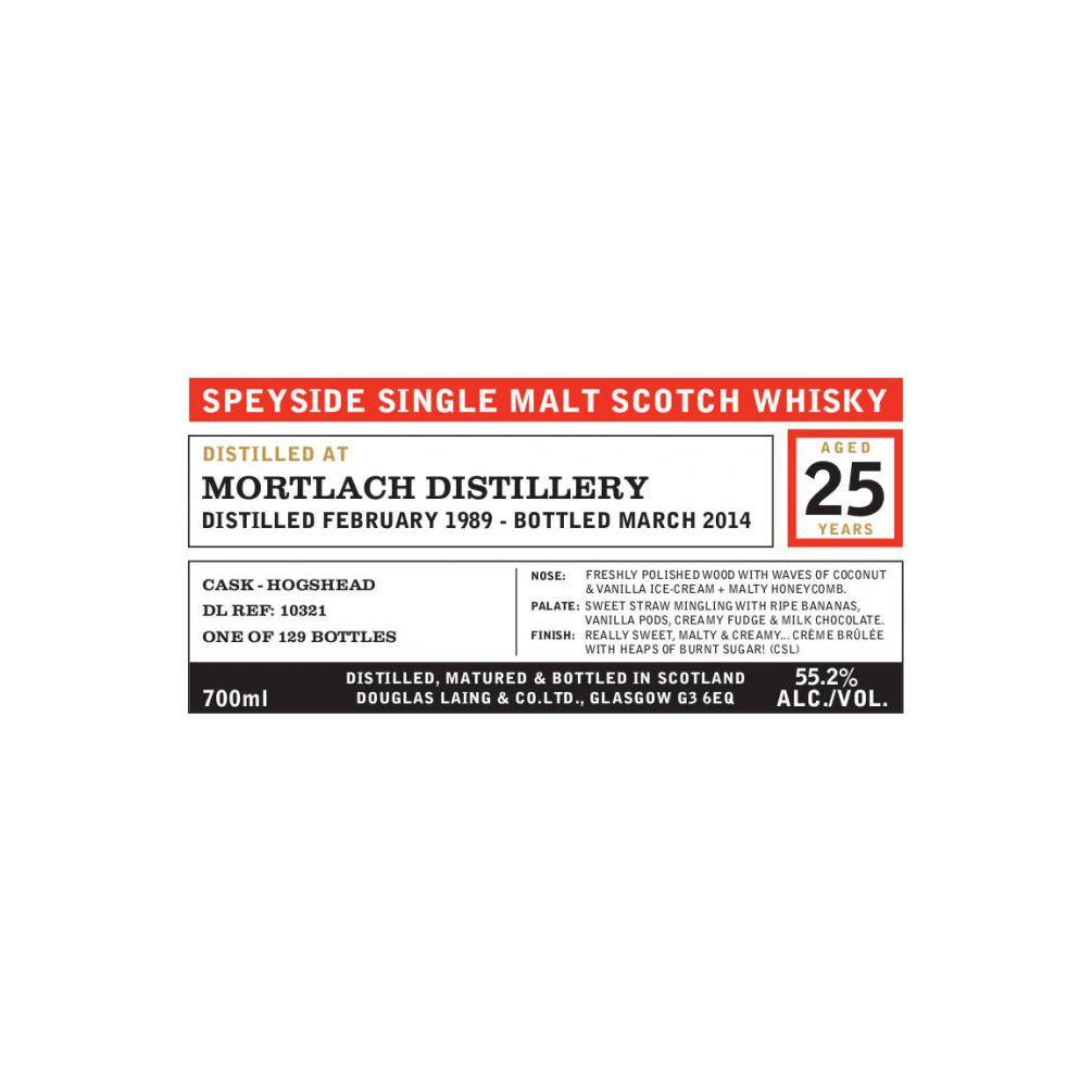 Mortlach 1989 25 Years Single Malt Whisky