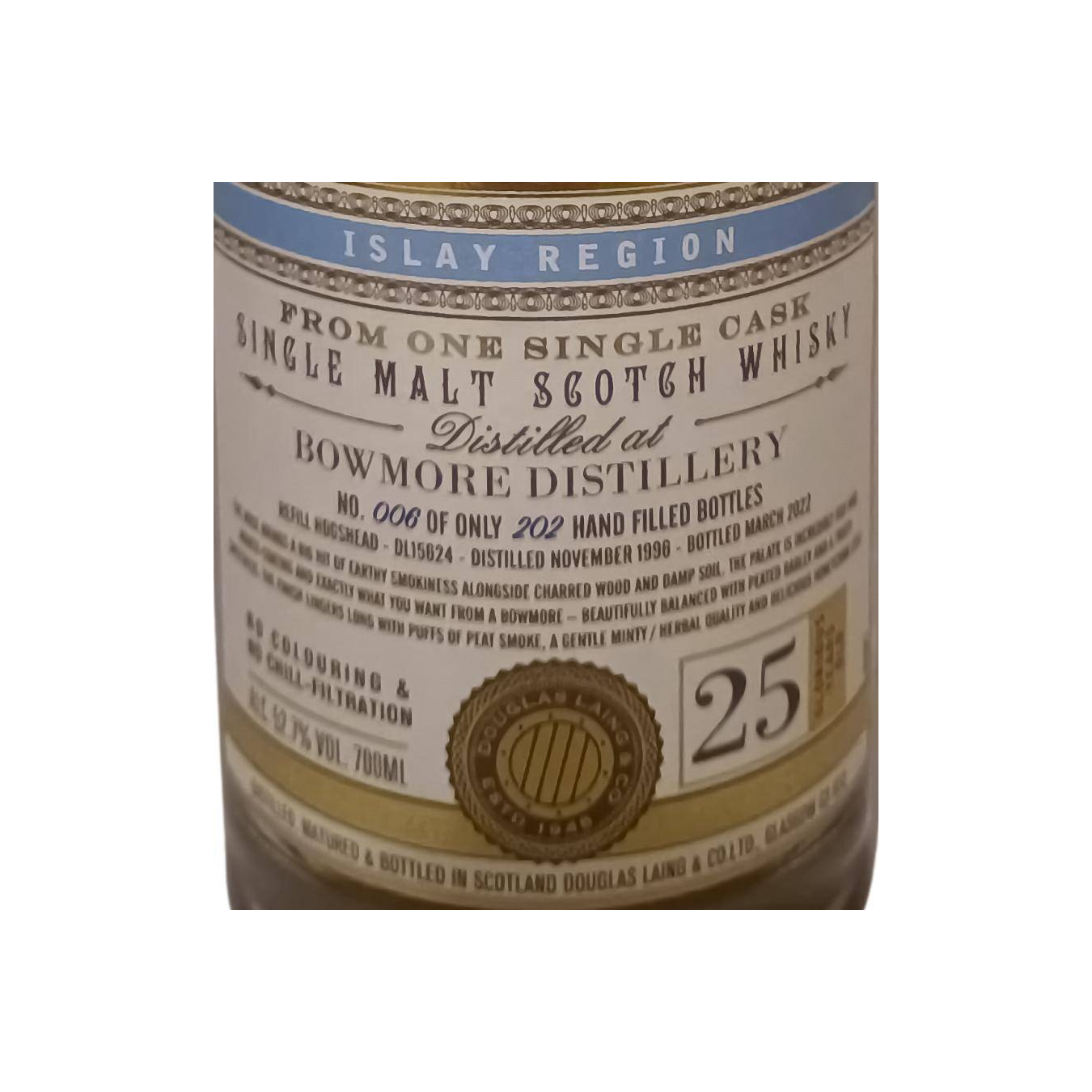 Bowmore 1996 25 Years Single Malt Whisky