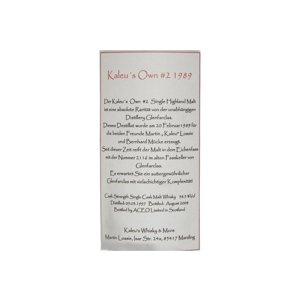 Glenfarclas 1989 20 Years Single Malt Whisky 2