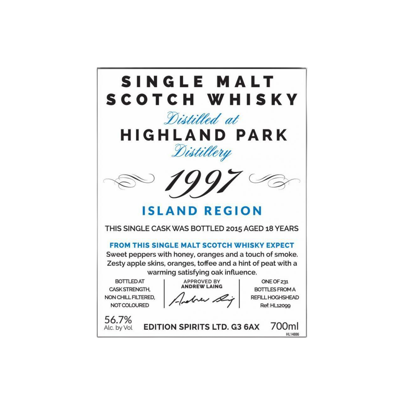 Highland Park The First Editions 1997 18 Years Single Malt Whisky