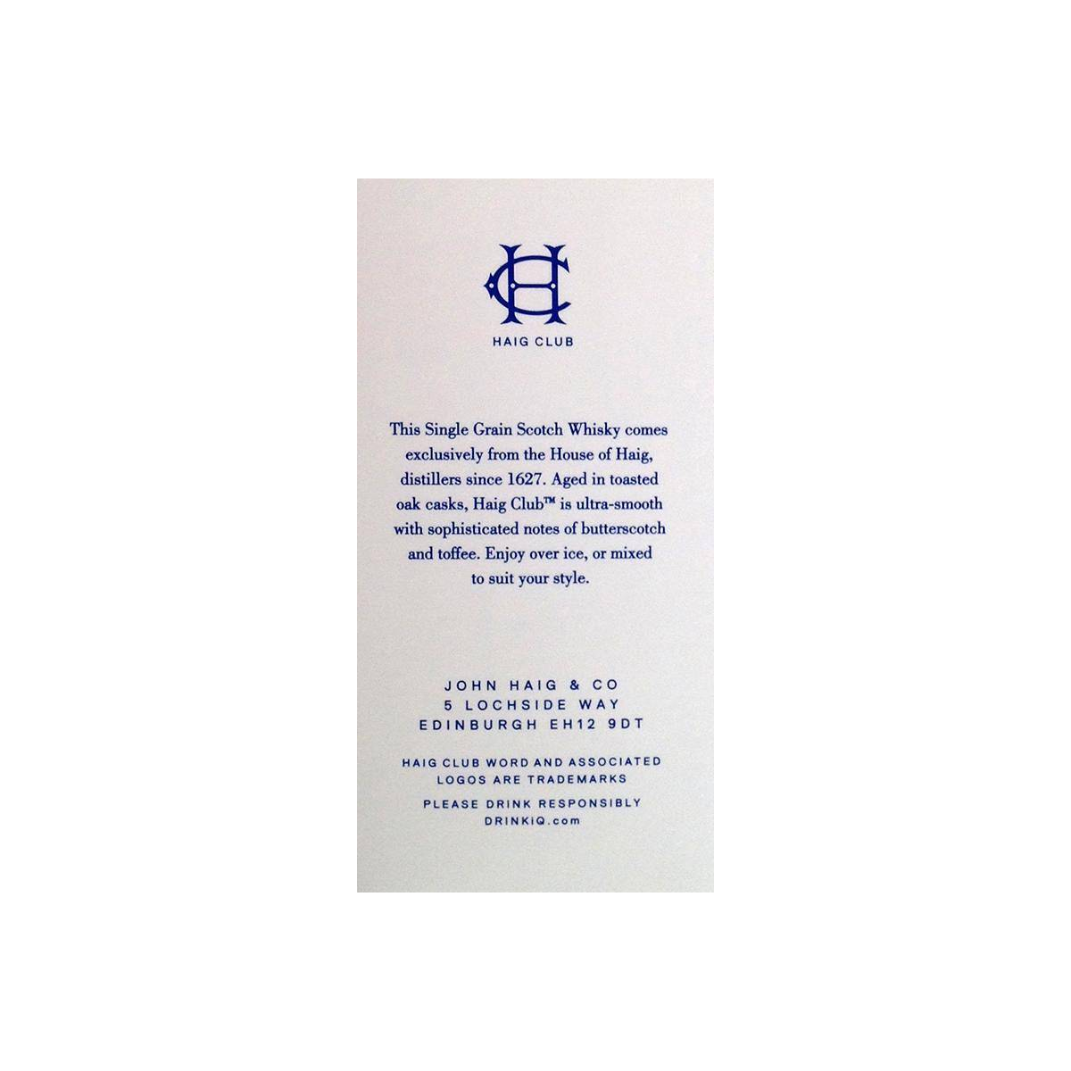 Haig Club Single Grain Scotch Whisky 3