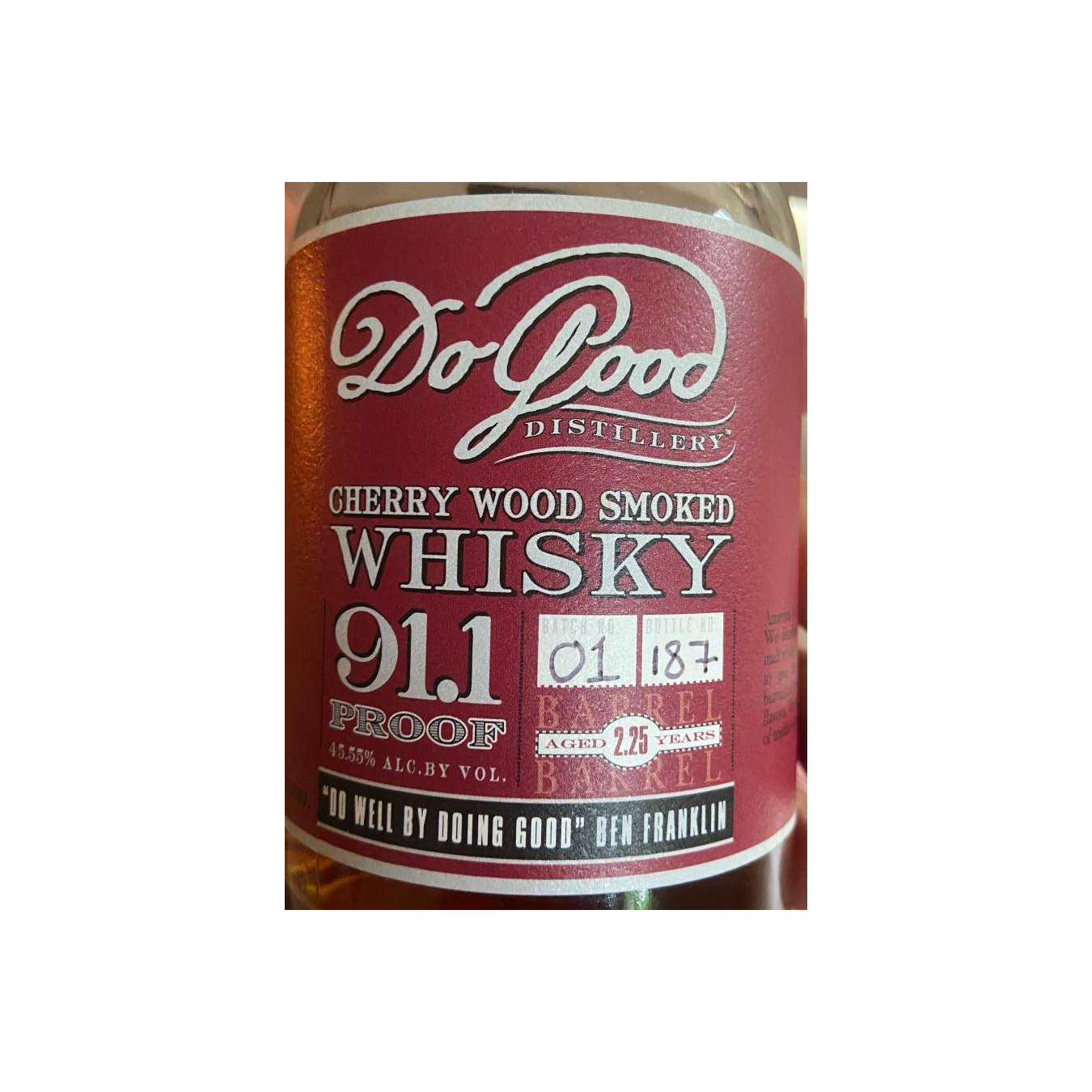 Do Good Distillery Cherry Wood Smoked Whisky