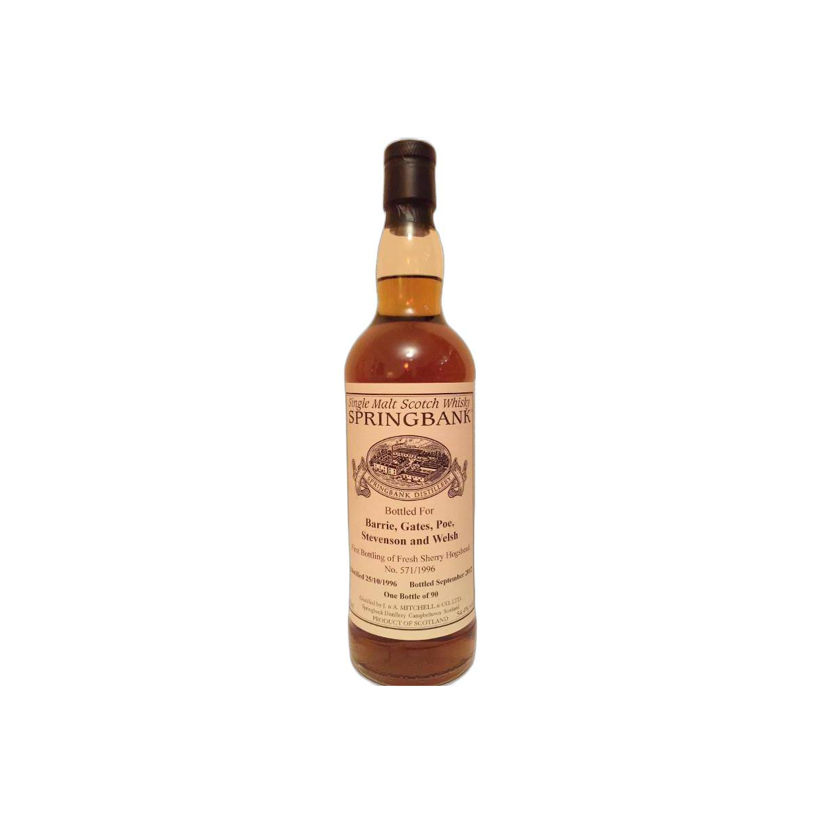 Springbank Private Bottling 1996 15 Years Single Malt Whisky