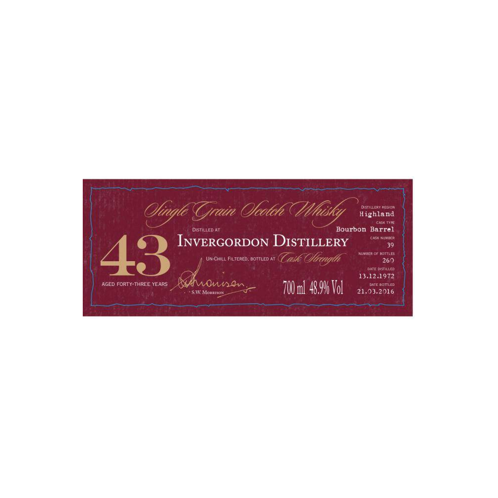Invergordon Individual Cask Bottling 1972 43 Years Single Grain Whisky 3
