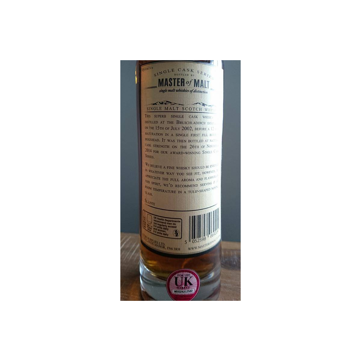 Bruichladdich Single Cask 2002 12 Years Single Malt Whisky 2