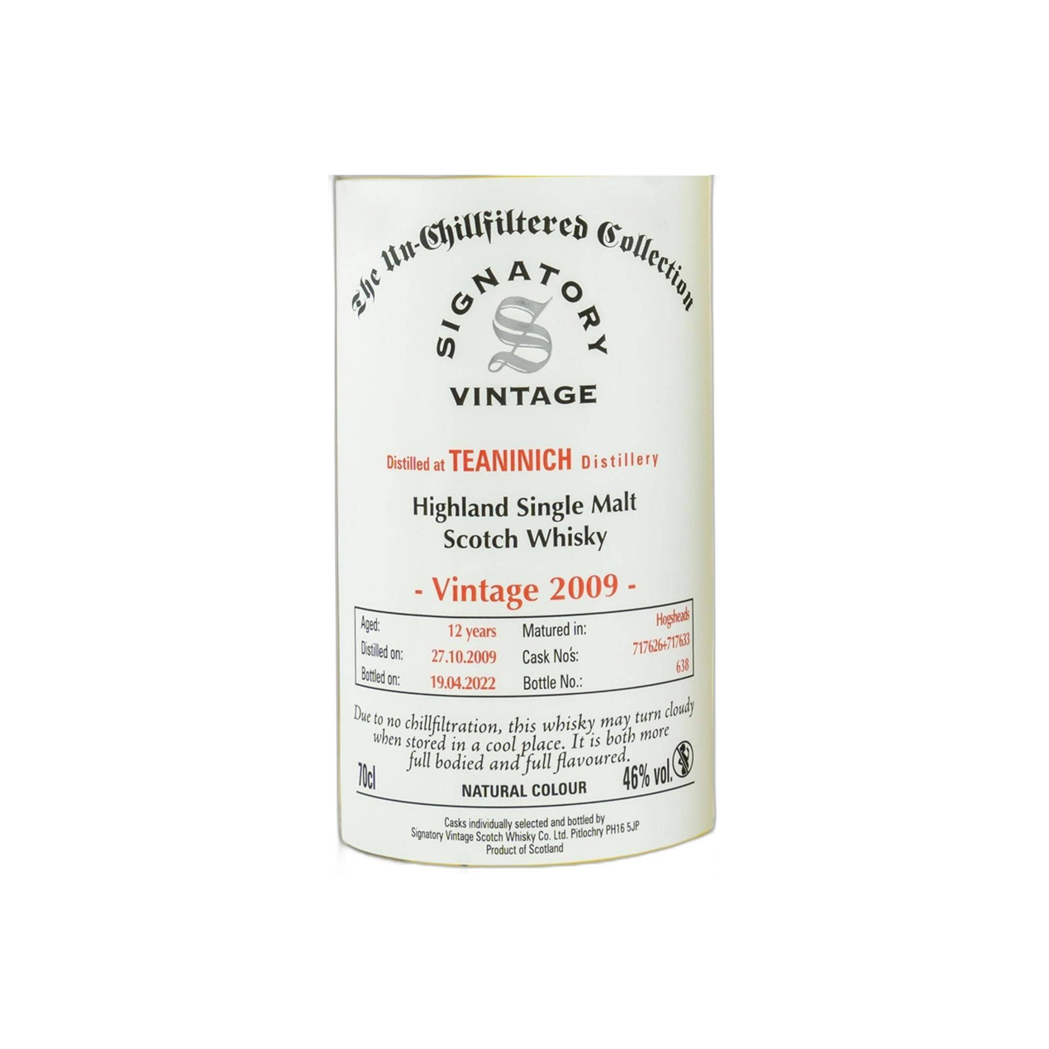 Teaninich The Un-Chillfiltered Collection 2009 12 Years Single Malt Whisky 2