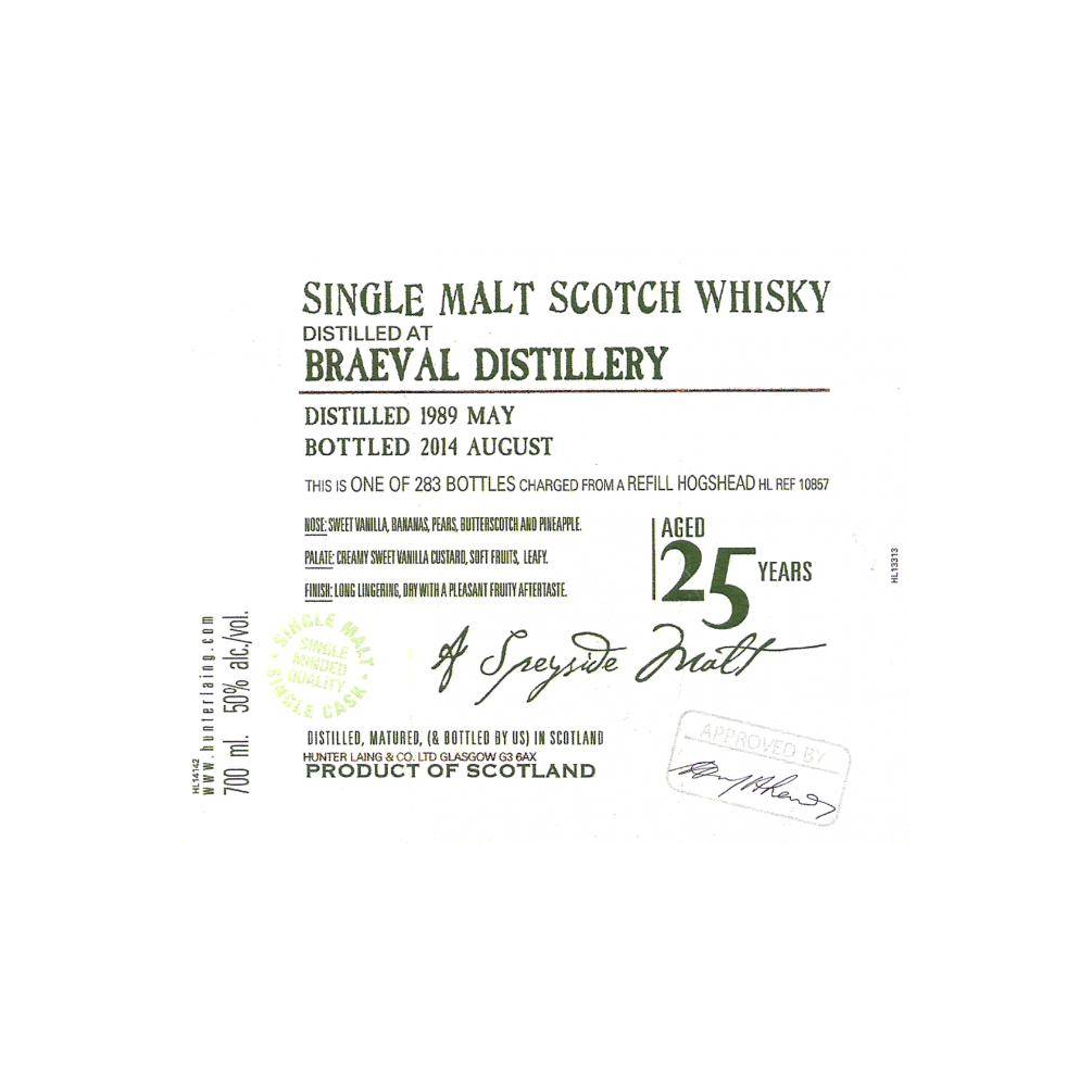 Braeval Old Malt Cask 1989 25 Years Single Malt Whisky 2