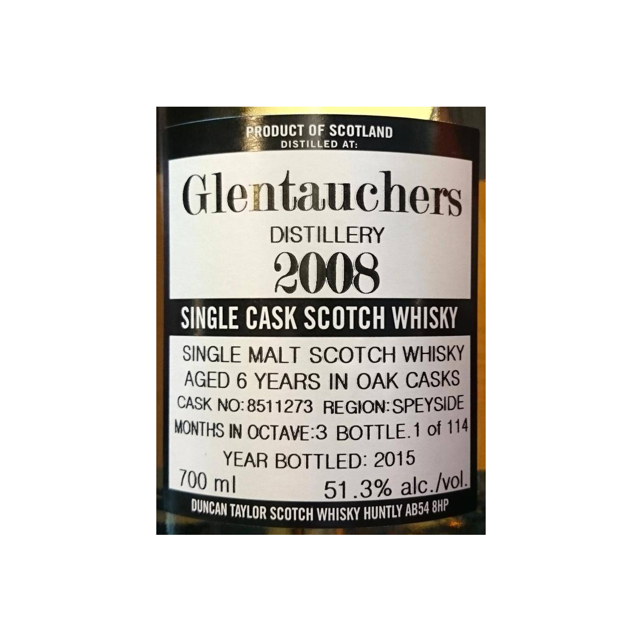 Glentauchers The Octave 2008 6 Years Single Malt Whisky
