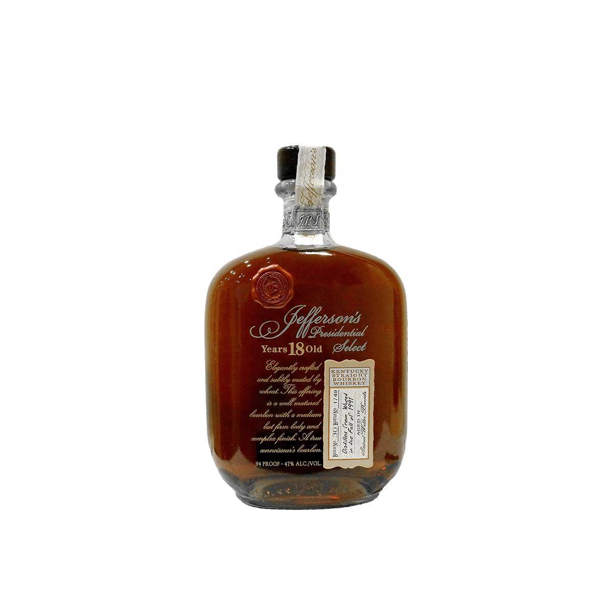 Jefferson's 1991 18 Years Bourbon Whisky